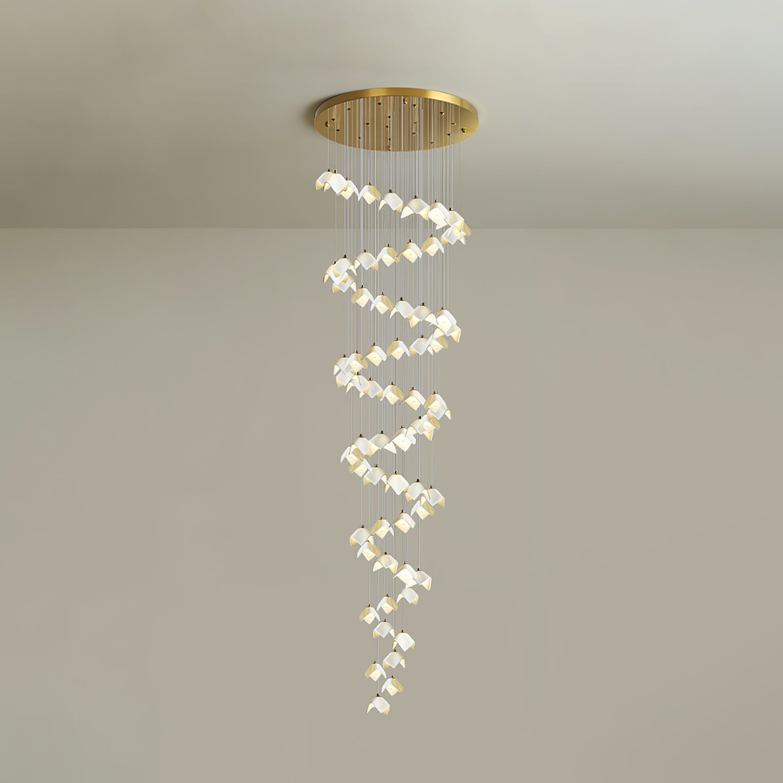 Cithayra Geometric Glass Brass Chandelier - Letslighting