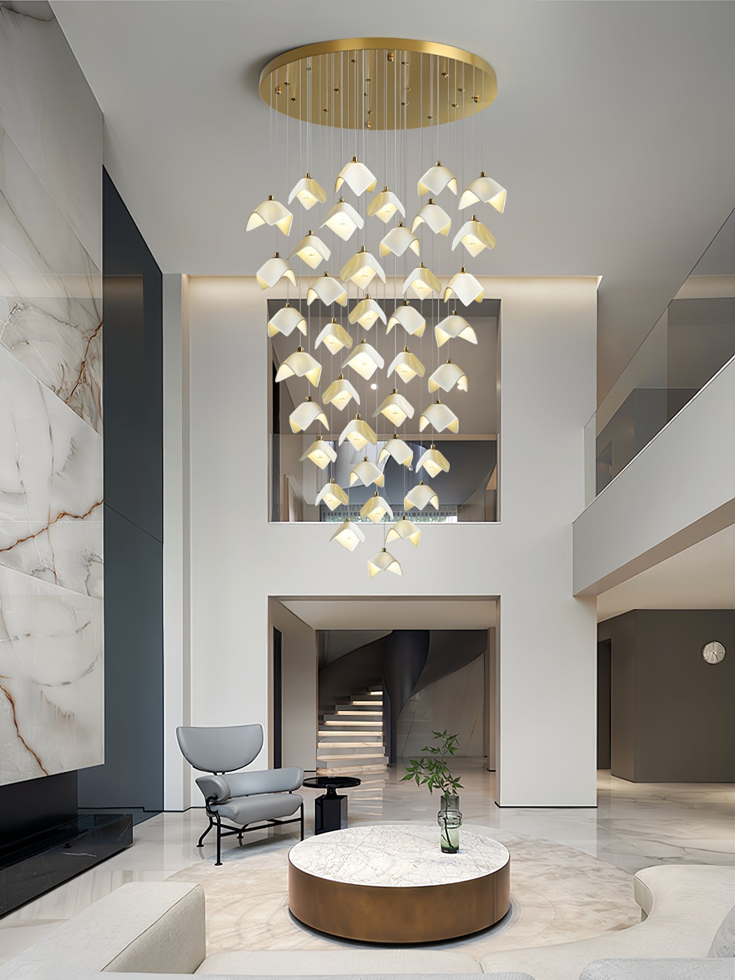 Cithayra Geometric Glass Brass Chandelier - Letslighting