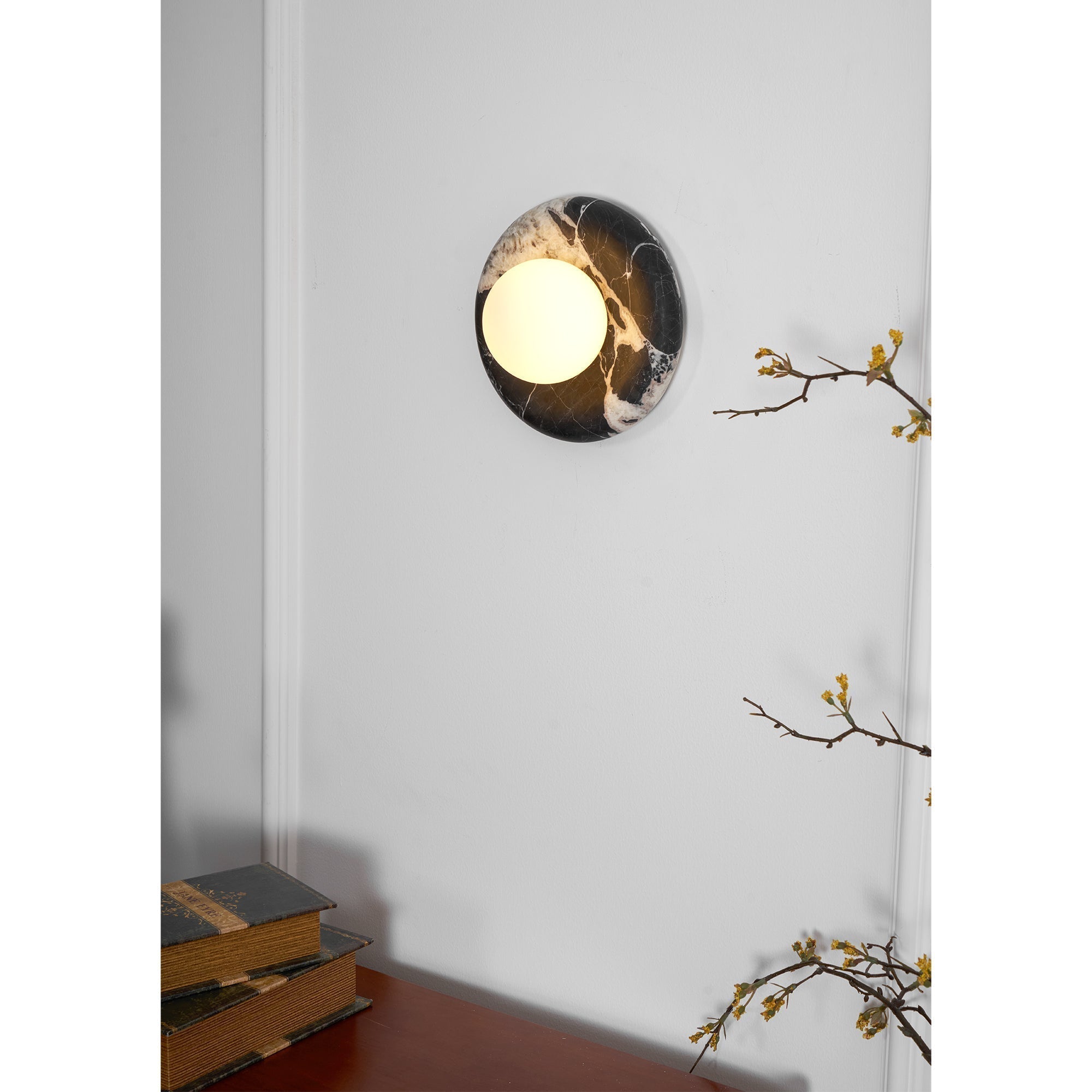 Uvinos Modern Minimalist Black Marble Sconce Wall Lamp - Lamp Copper