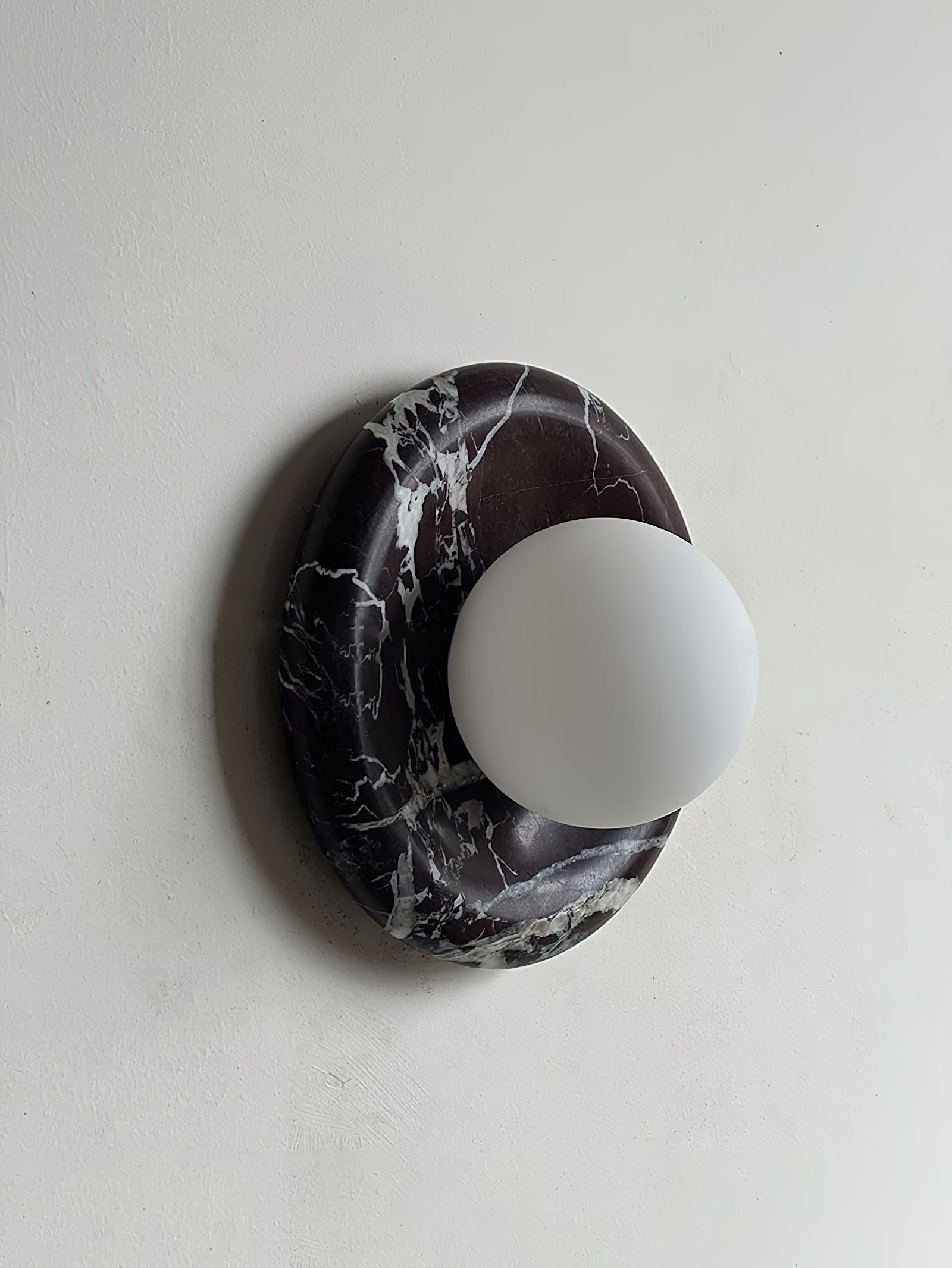 Uzorionis Nordic Art Deep Purple Red Glass Marble Sconce Wall Lamp - Lamp Copper