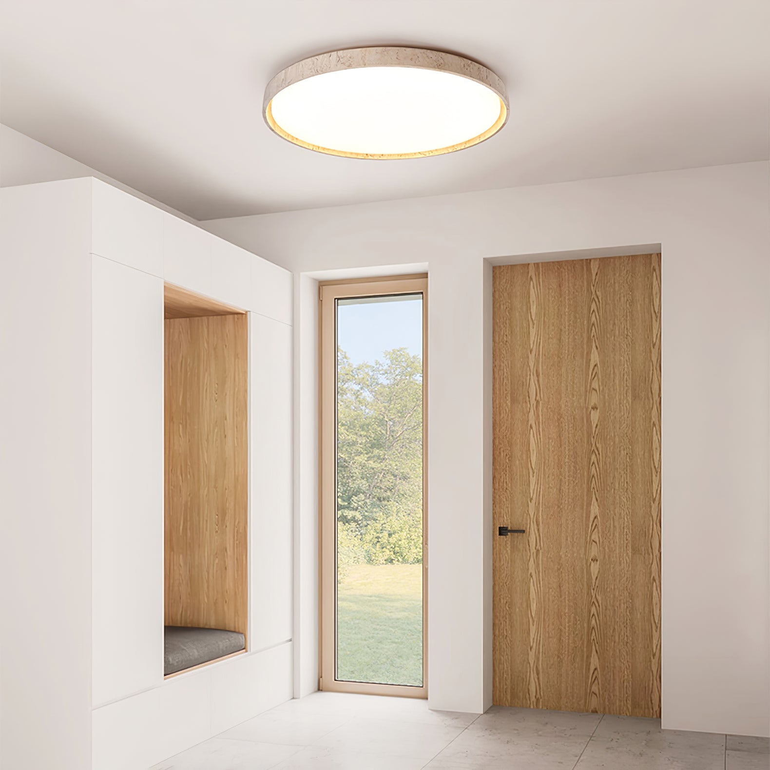 Kathy Travertine Round Ceiling Light - Letslighting