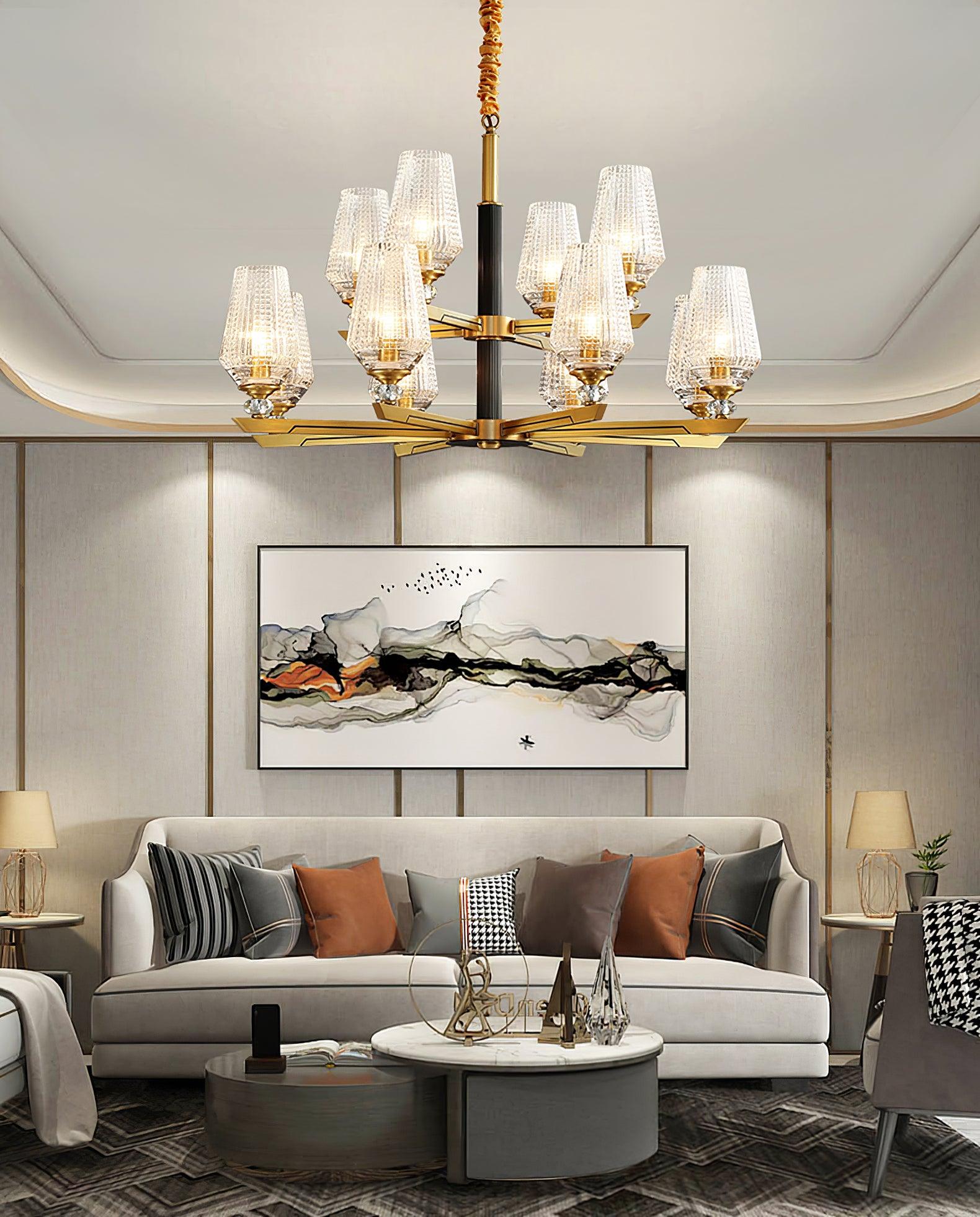 Orrefors Brass Chandelier - Letslighting