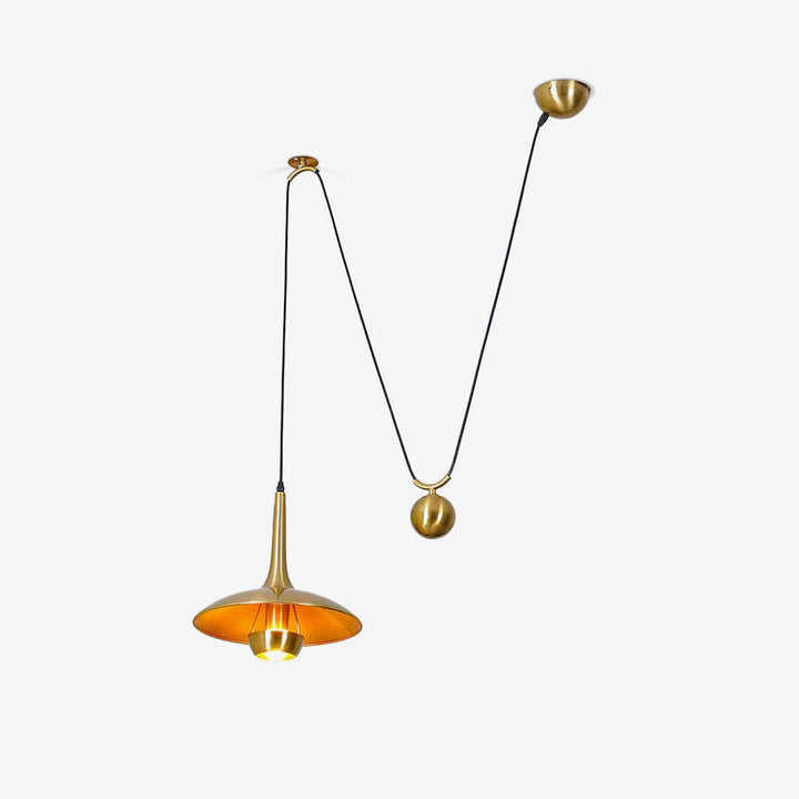 Pendant Lamp Adjustable Pulley Drop Chrome Finish Sleek Modern - Letslighting