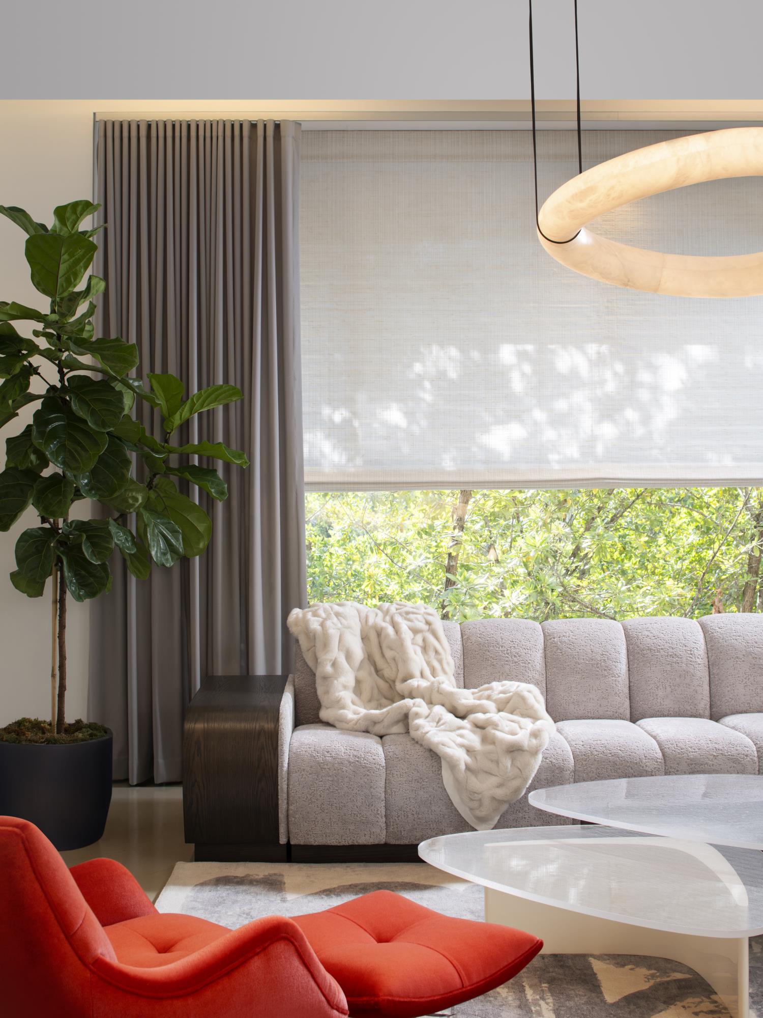 Culiris Modern Minimalist Brown Alabaster Chandelier - Lamp Copper