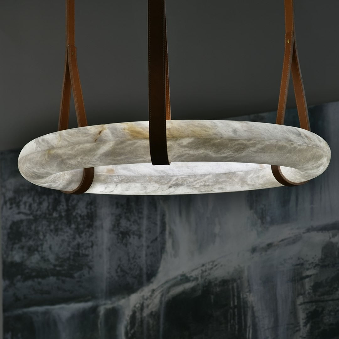 Culiris Modern Minimalist Brown Alabaster Chandelier - Lamp Copper