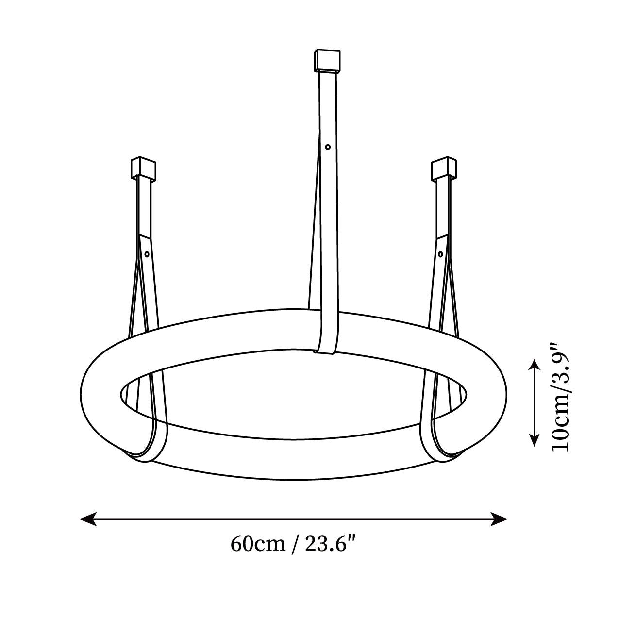 Étoile Pendant Light Chandelier Alabaster Ring Triple Leather - Letslighting