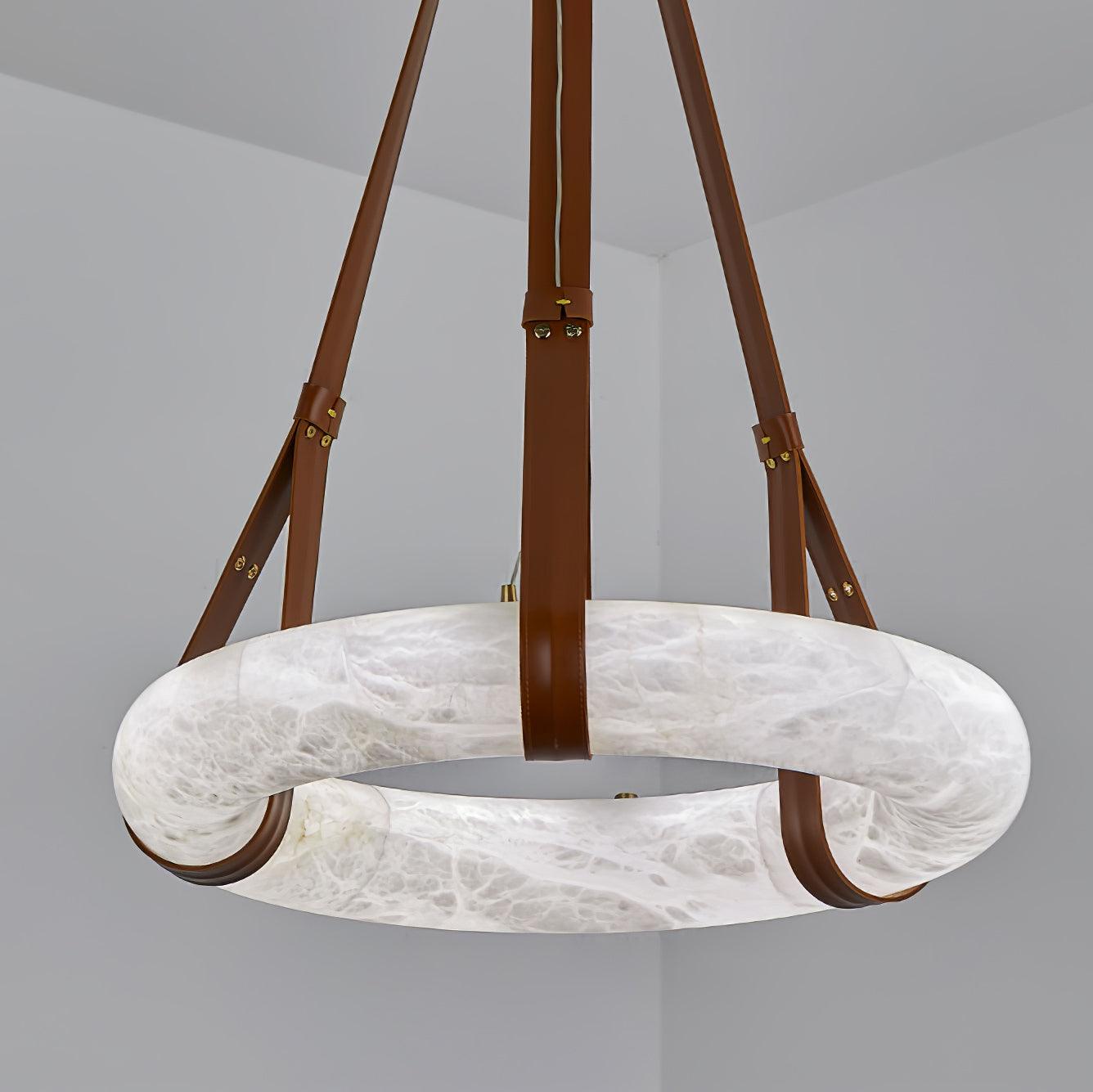 Mydorira Premium Elegance Brass Alabaster Chandelier - Lamp Copper