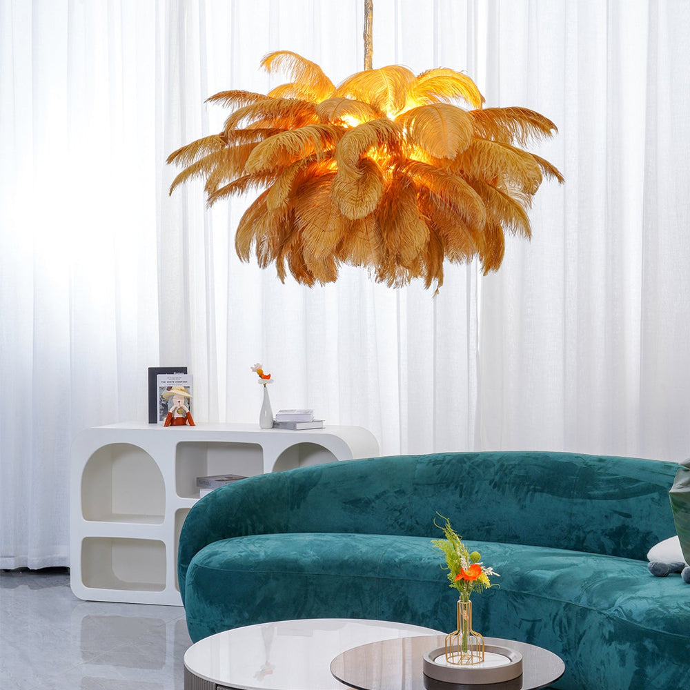 Ostrich Feather Chandelier - Letslighting