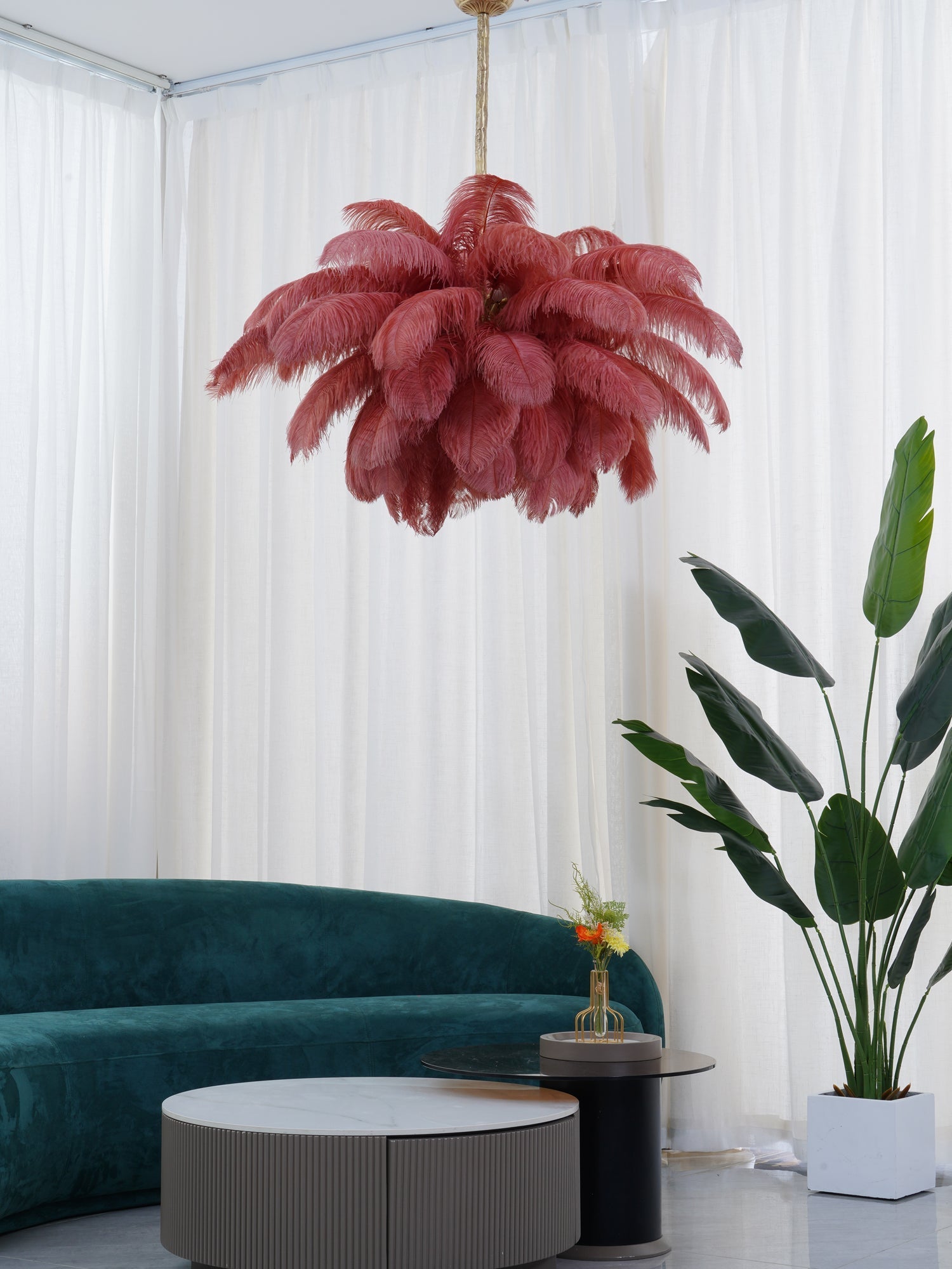 Ostrich Feather Chandelier - Letslighting