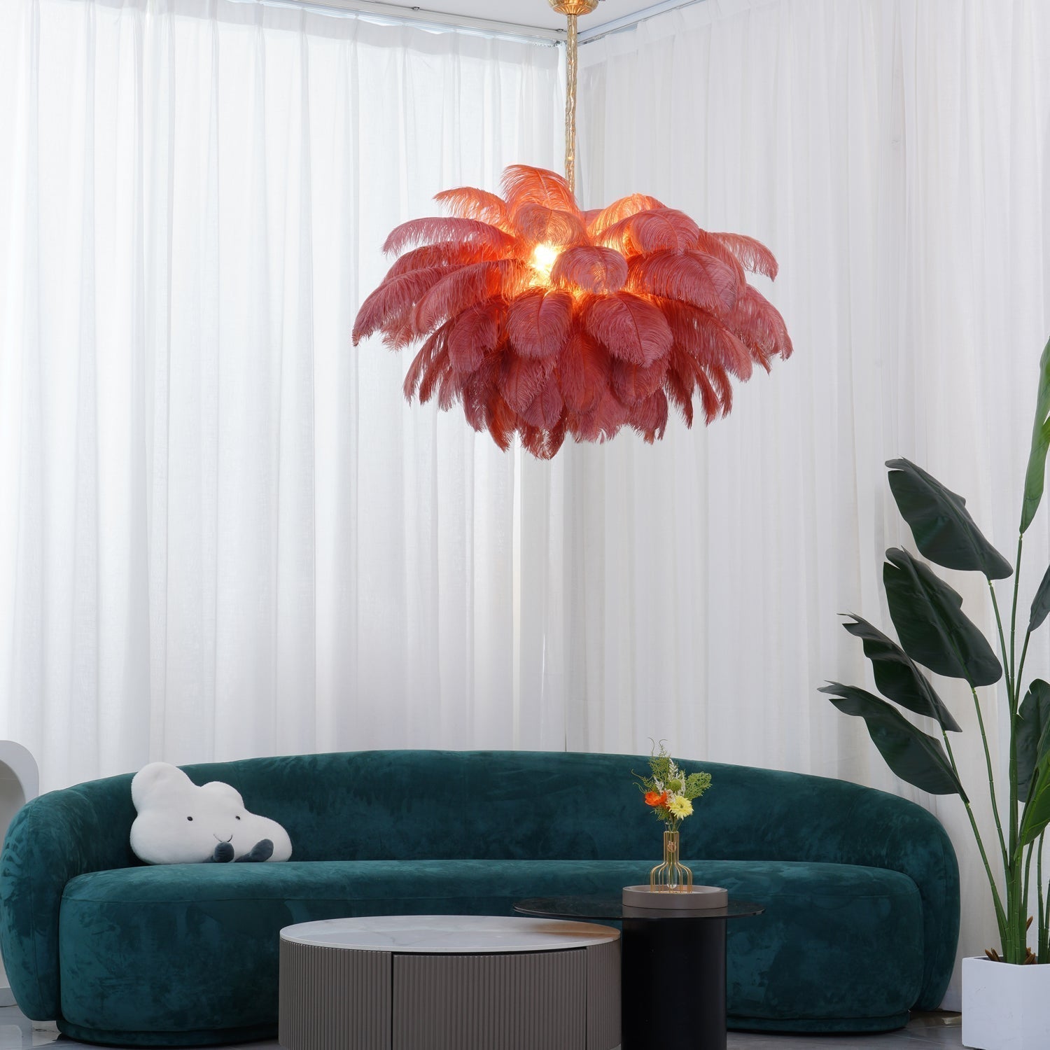 Ostrich Feather Chandelier - Letslighting