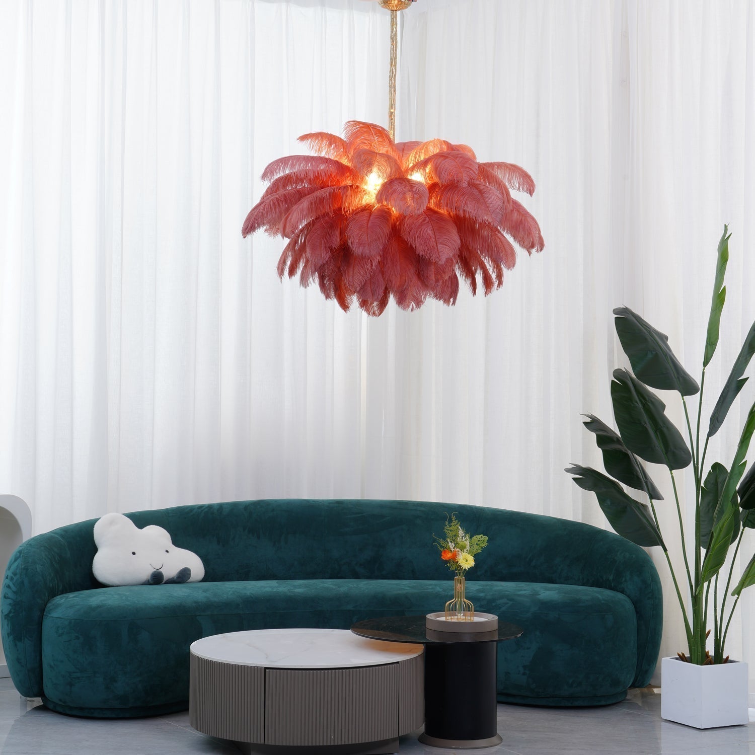 Ostrich Feather Chandelier - Letslighting
