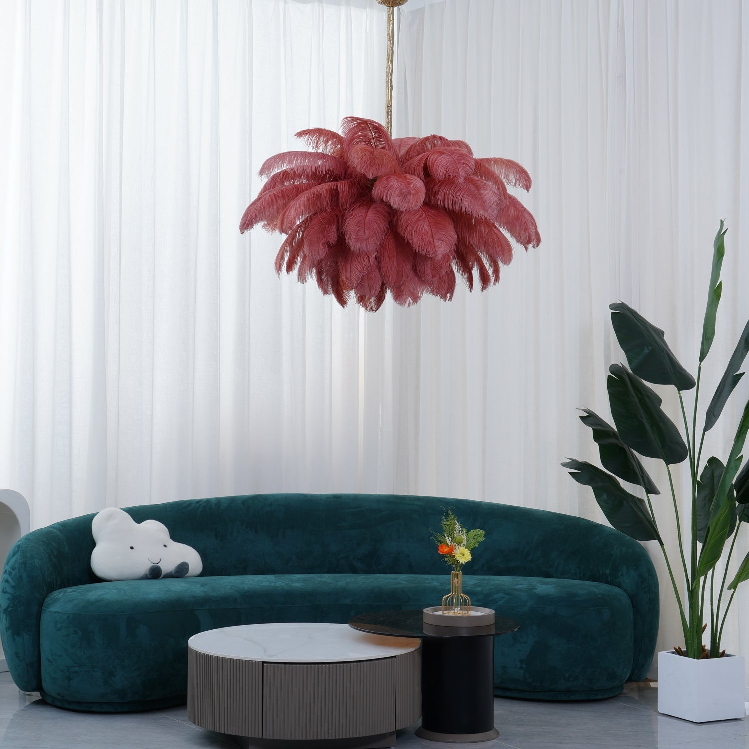 Ostrich Feather Chandelier - Letslighting