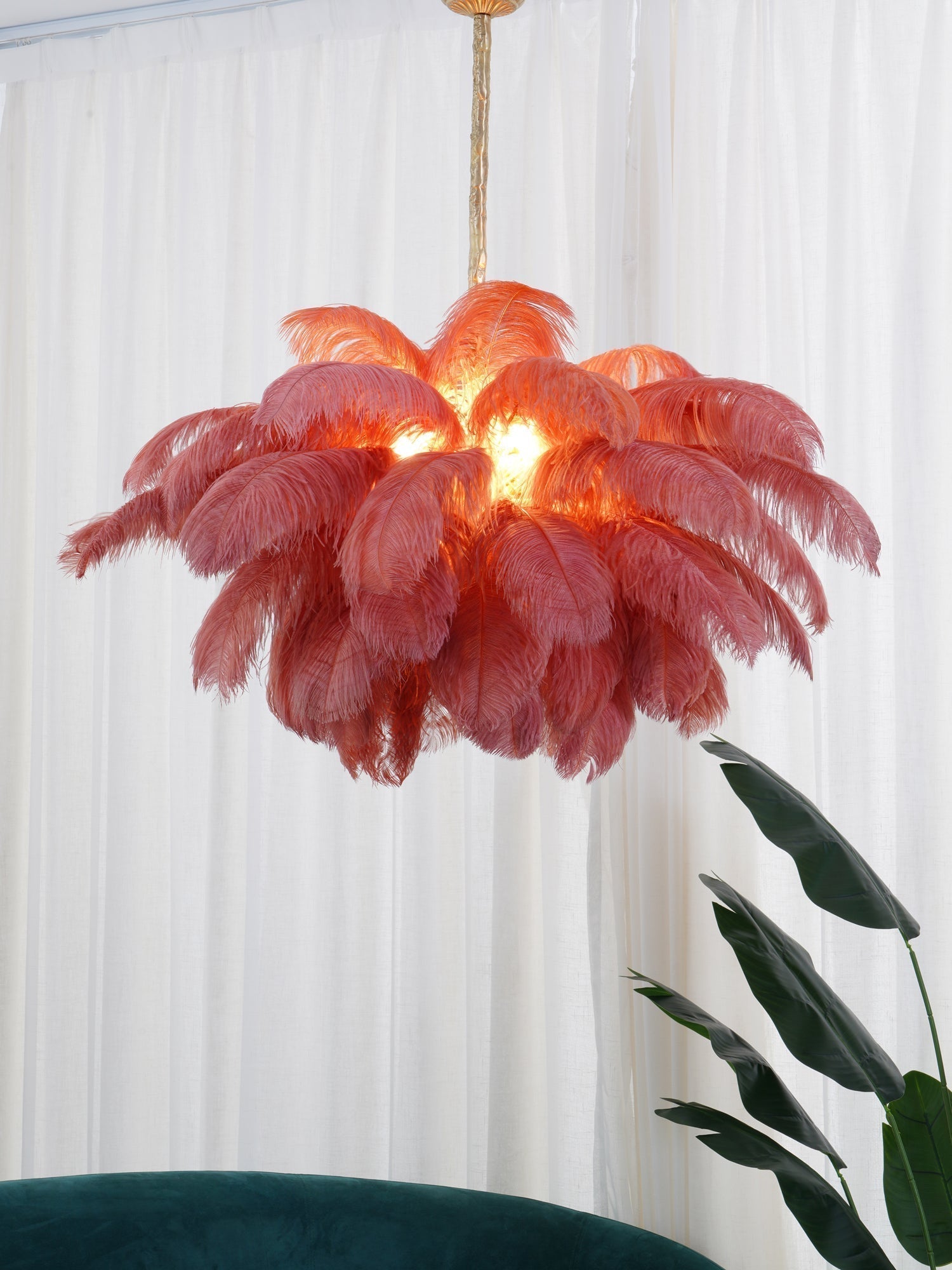 Ostrich Feather Chandelier - Letslighting