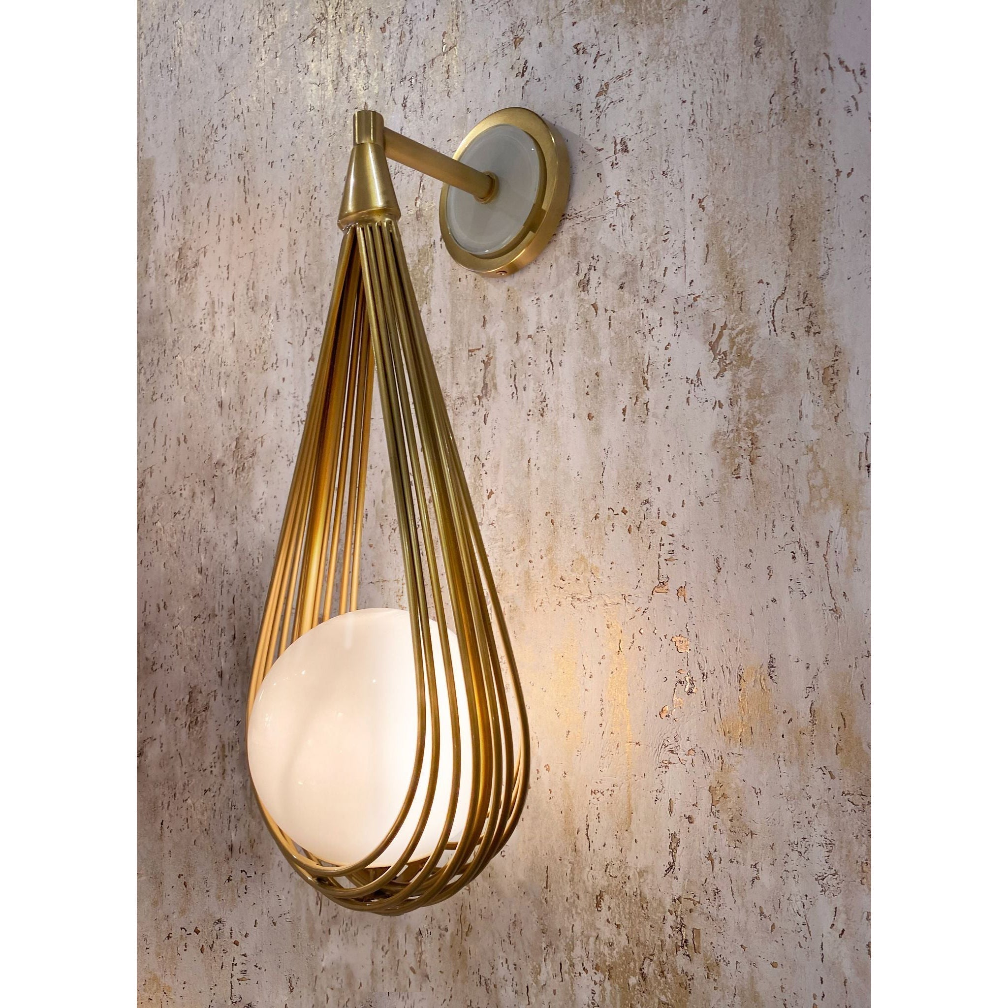 Zemirir Modern Minimalist Brass Glass Wall Lamp - Lamp Copper