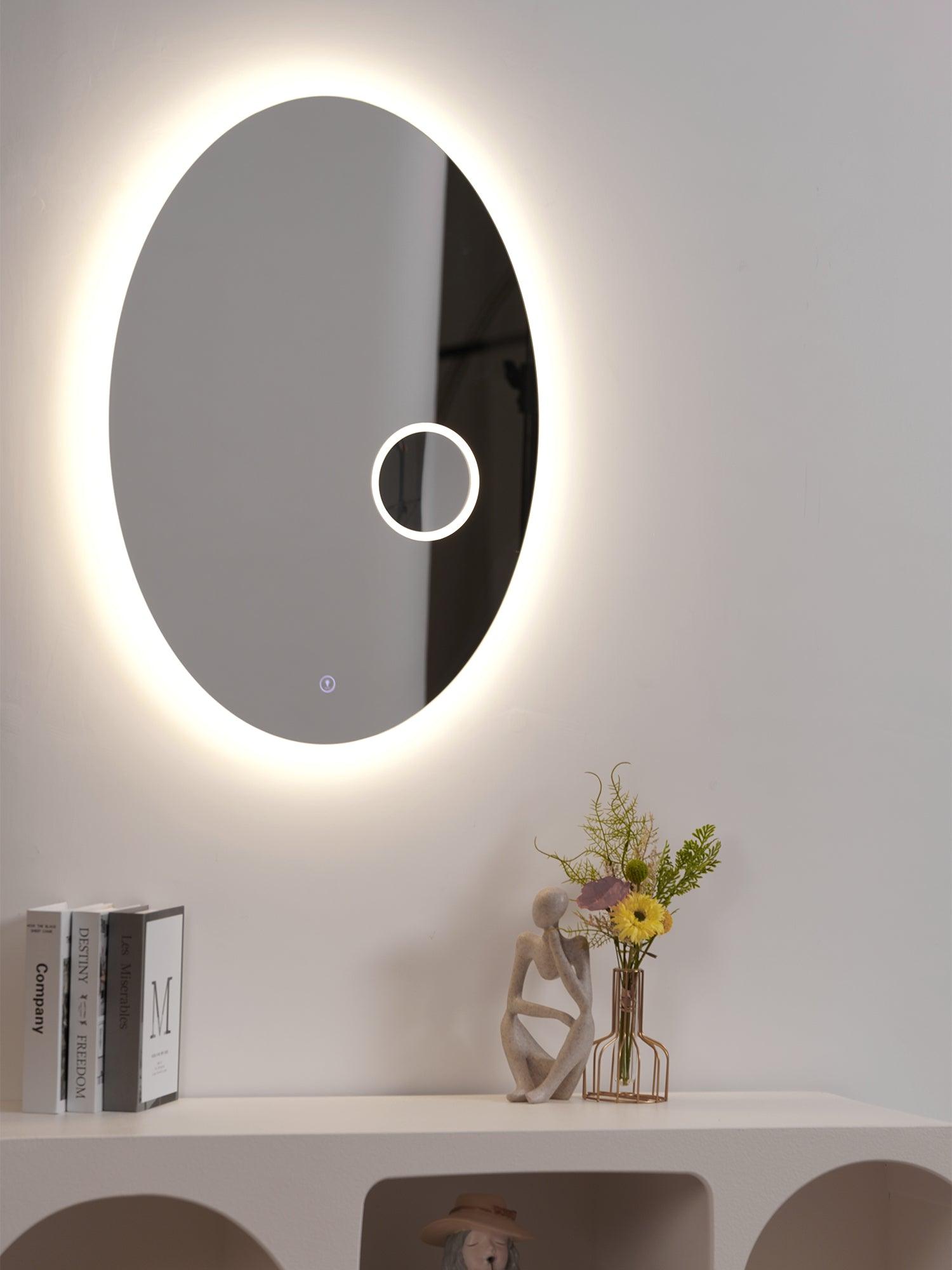 Ovariel Oval Mirror Metal Plastic Wall Light - Letslighting