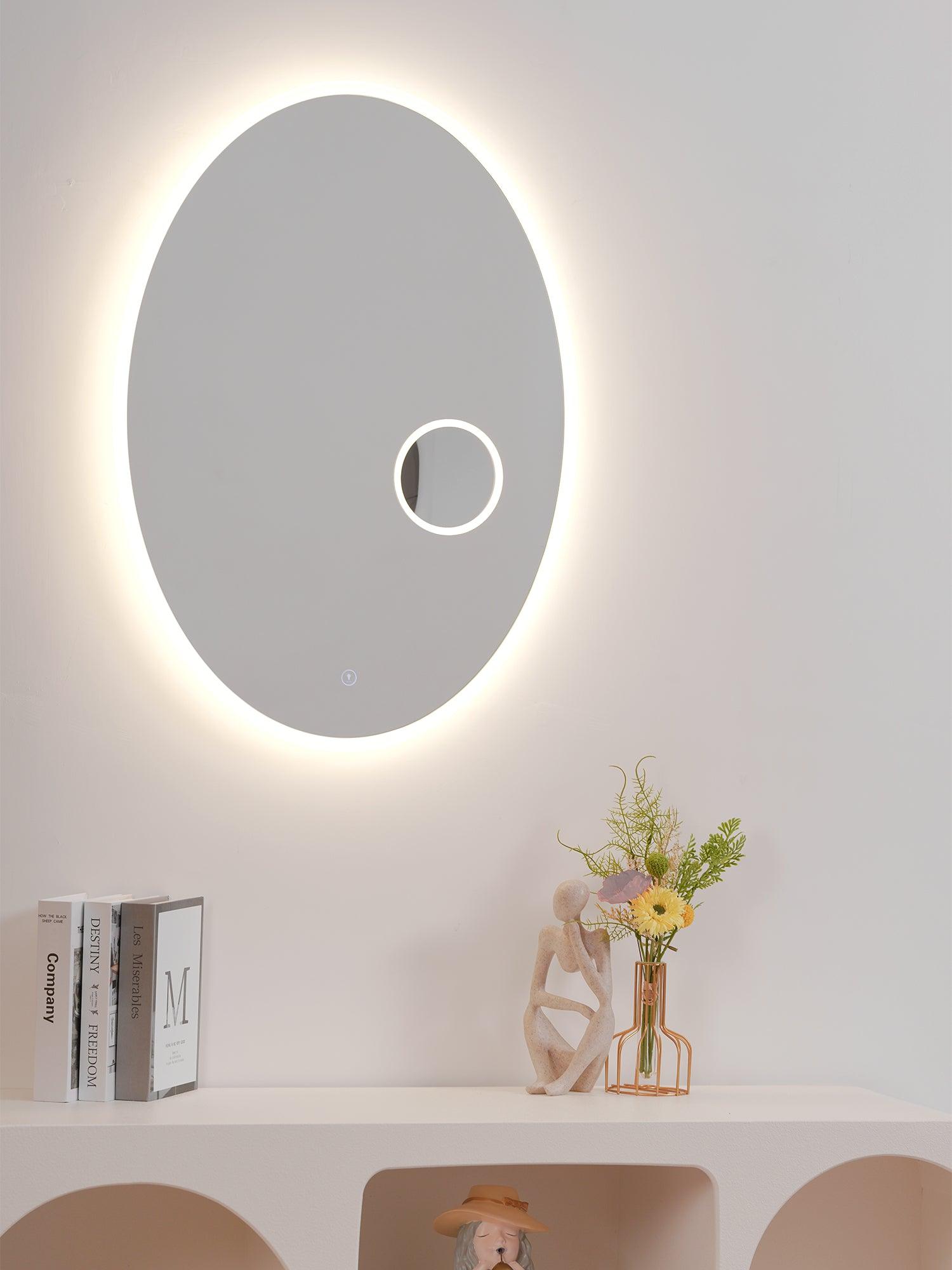 Ovariel Oval Mirror Metal Plastic Wall Light - Letslighting