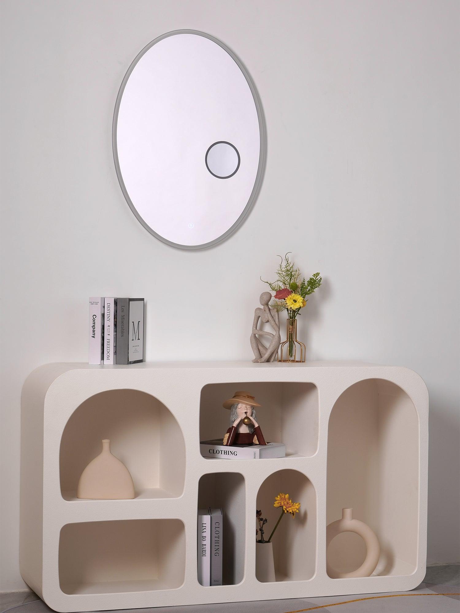 Ovariel Oval Mirror Metal Plastic Wall Light - Letslighting