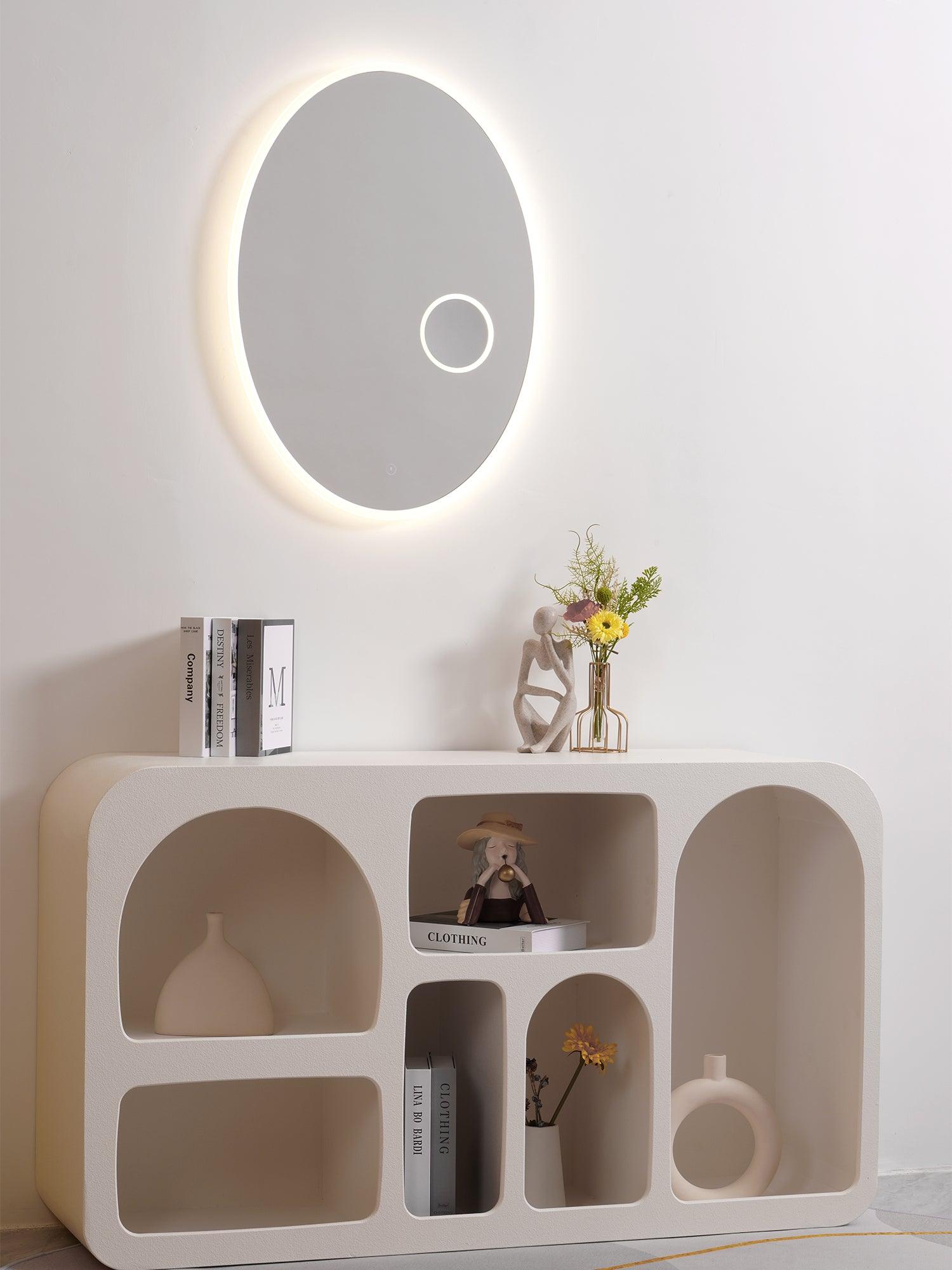 Ovariel Oval Mirror Metal Plastic Wall Light - Letslighting