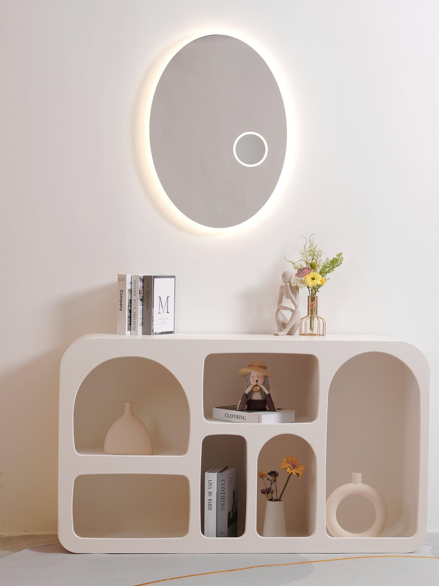 Ovariel Oval Mirror Metal Plastic Wall Light - Letslighting