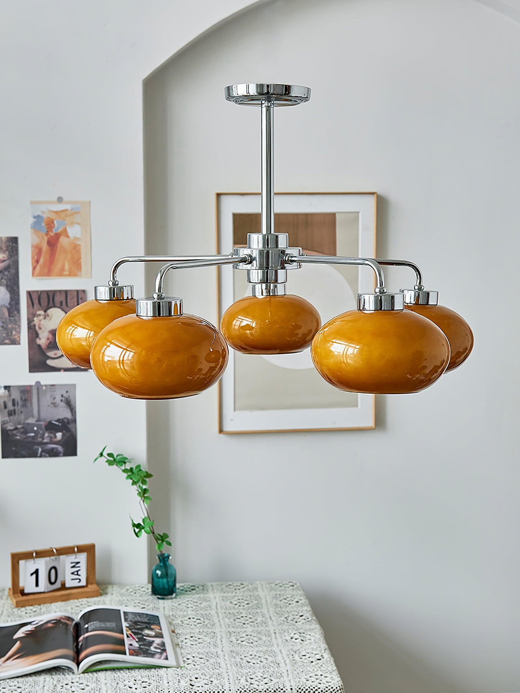 Oval Persimmon Chandelier - Letslighting