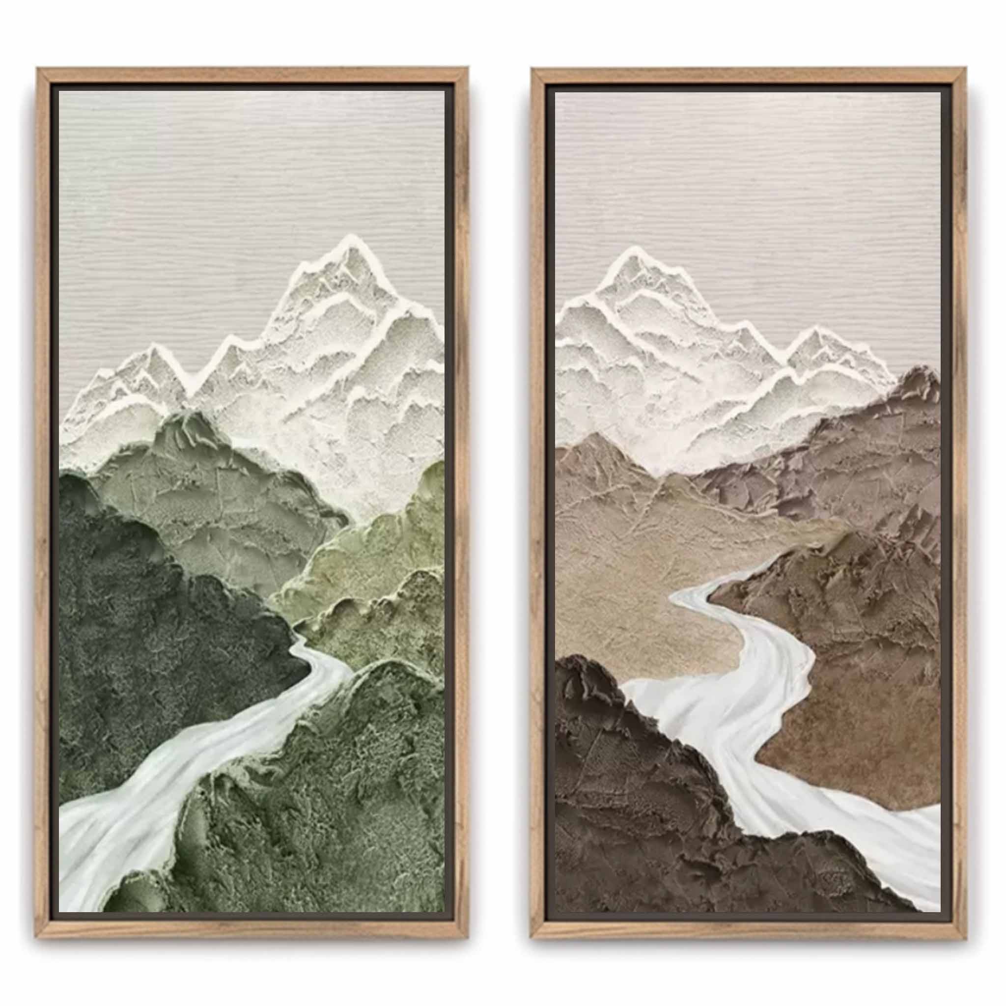 Rivers Conjunto de 2 Piezas de Arte Mural al Óleo Panorámico - Letslighting