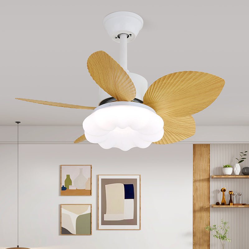 Ventilador de Techo Liora de Madera Tropical con Luz, Modelo D