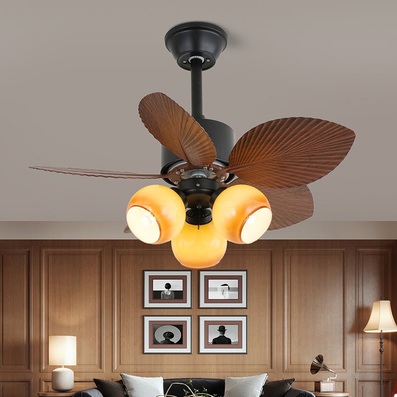 Ventilador de Techo Liora de Madera Tropical con Luz, Modelo C