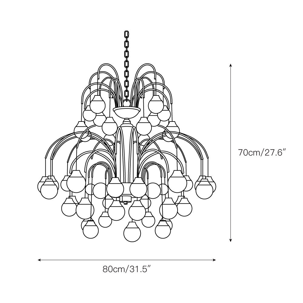 Avmirora Postmodern Luxury Metal Glass Chandelier - Lamp Copper