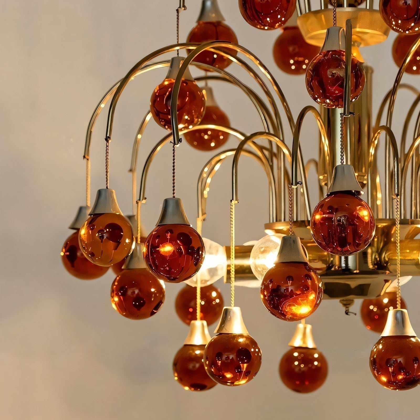 Avmirora Postmodern Luxury Metal Glass Chandelier - Lamp Copper