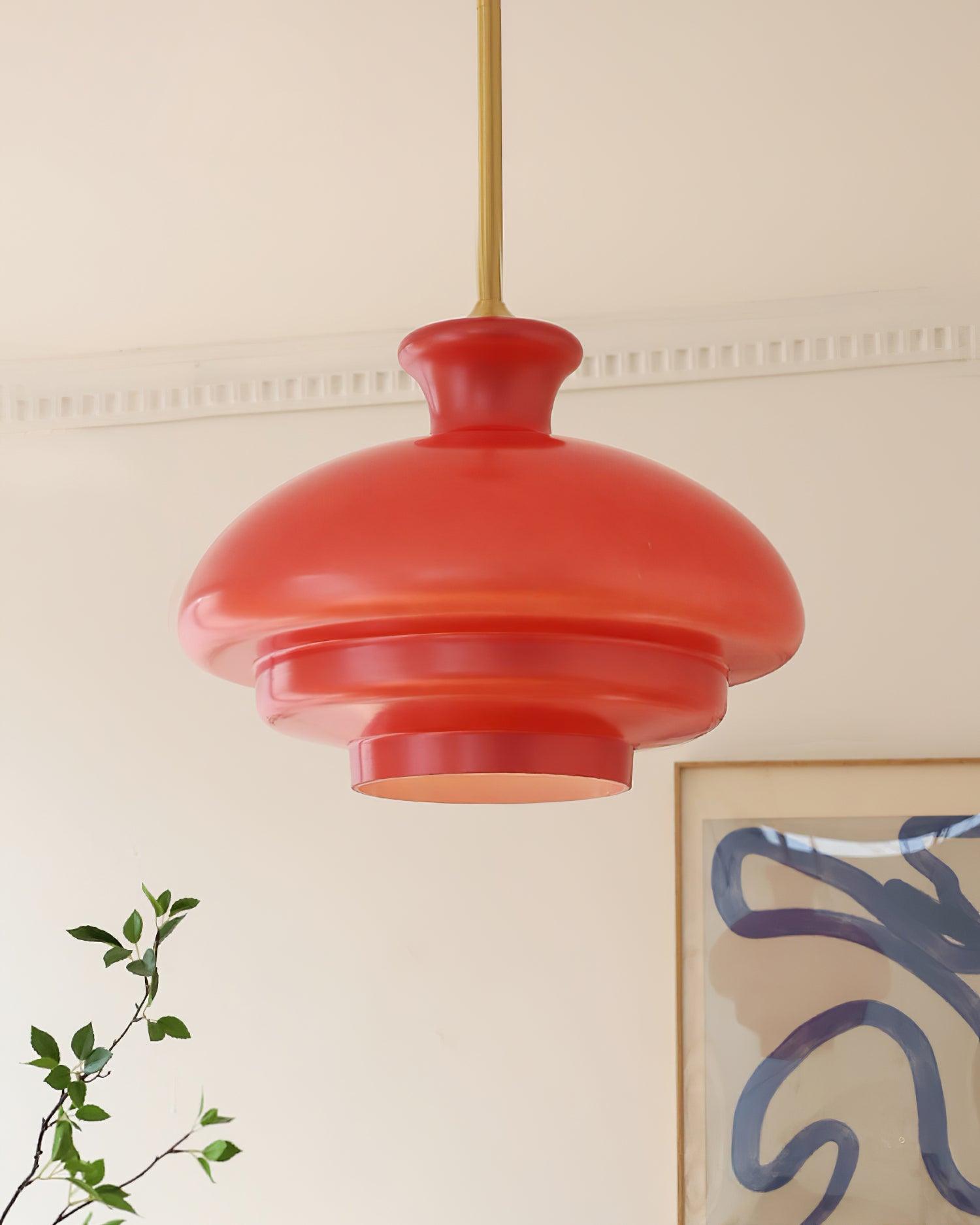 Pendant Lamp Layered Glass Dome Retro Silhouette Warm Ambient Glow - Letslighting
