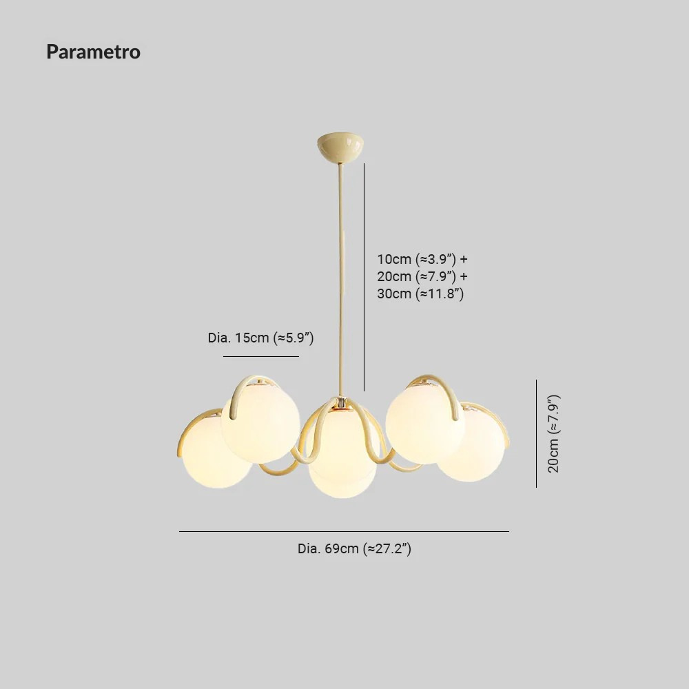 Aria Lámpara de Araña Lineal Curva