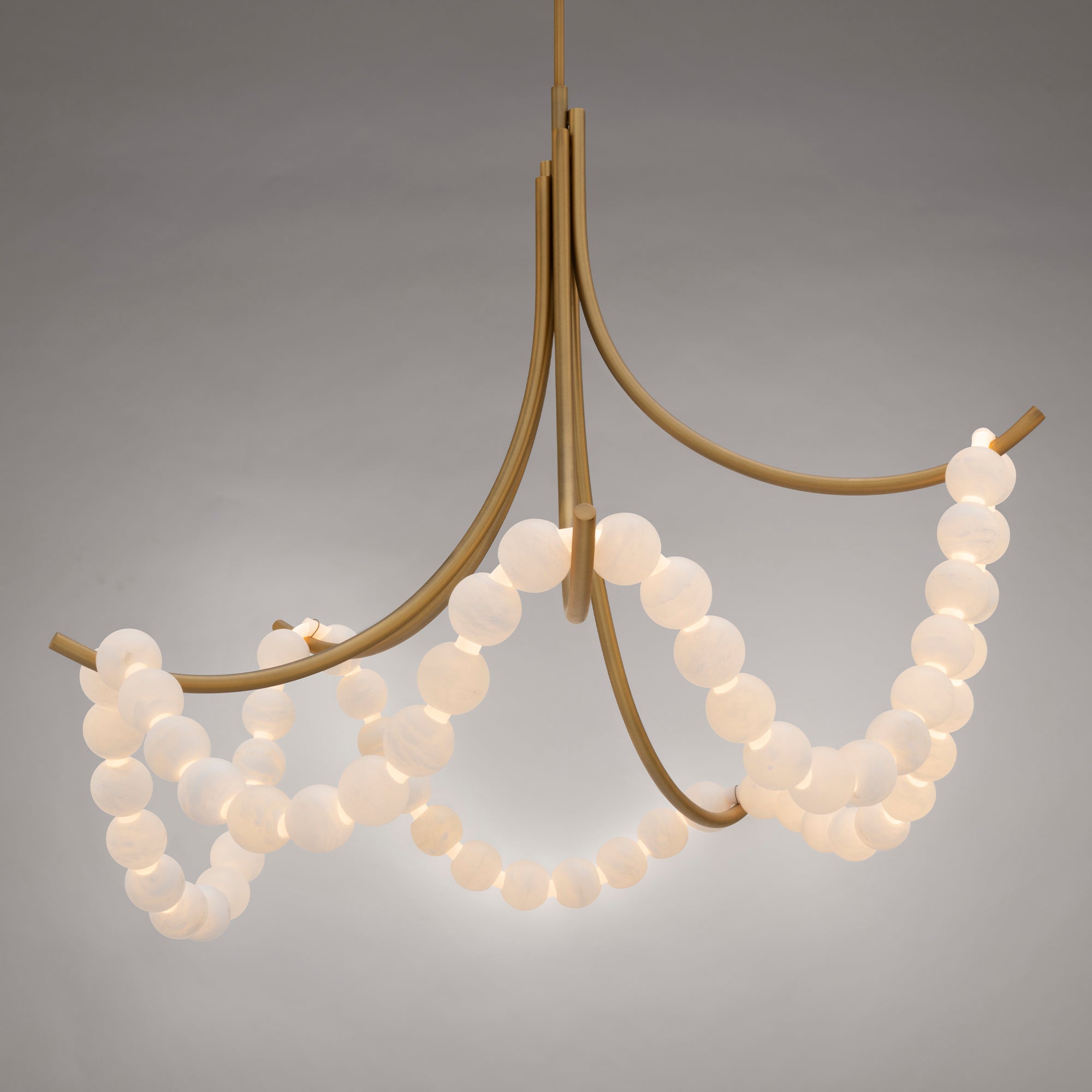 Zavenarae Premium Nordic Art Nickel Alabaster Chandelier - Lamp Copper