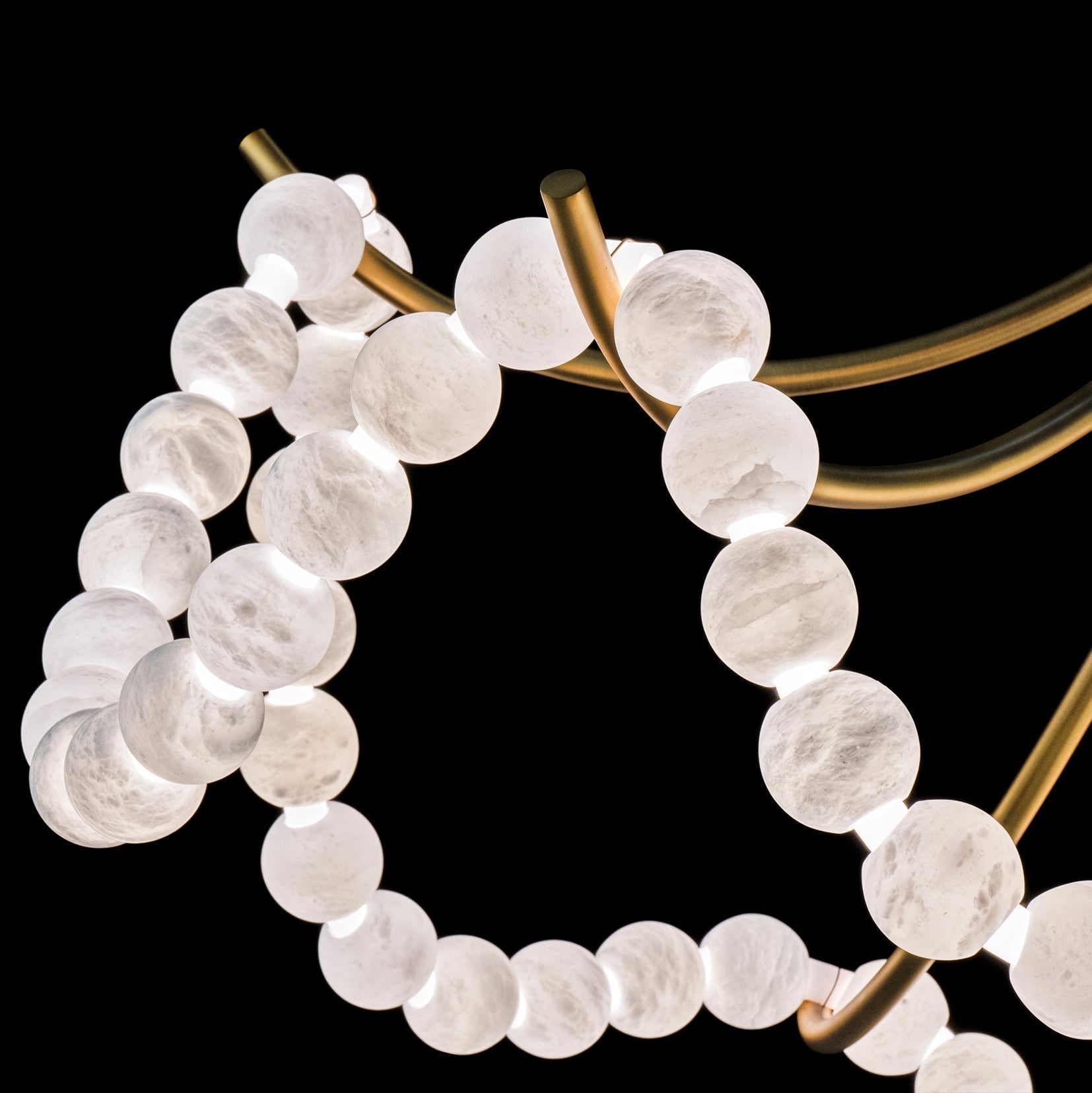 Zavenarae Premium Nordic Art Nickel Alabaster Chandelier - Lamp Copper