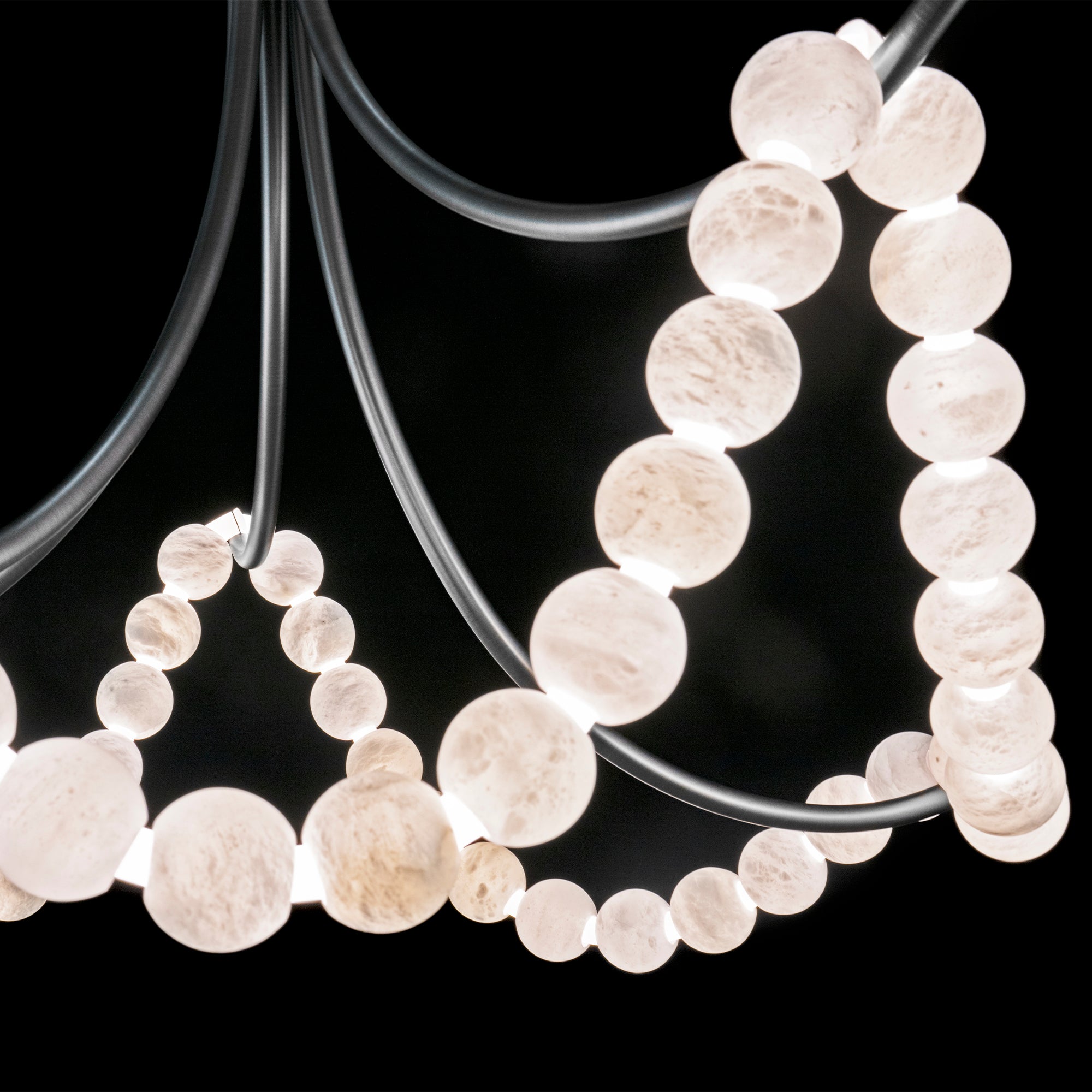 Zavenarae Premium Nordic Art Nickel Alabaster Chandelier - Lamp Copper