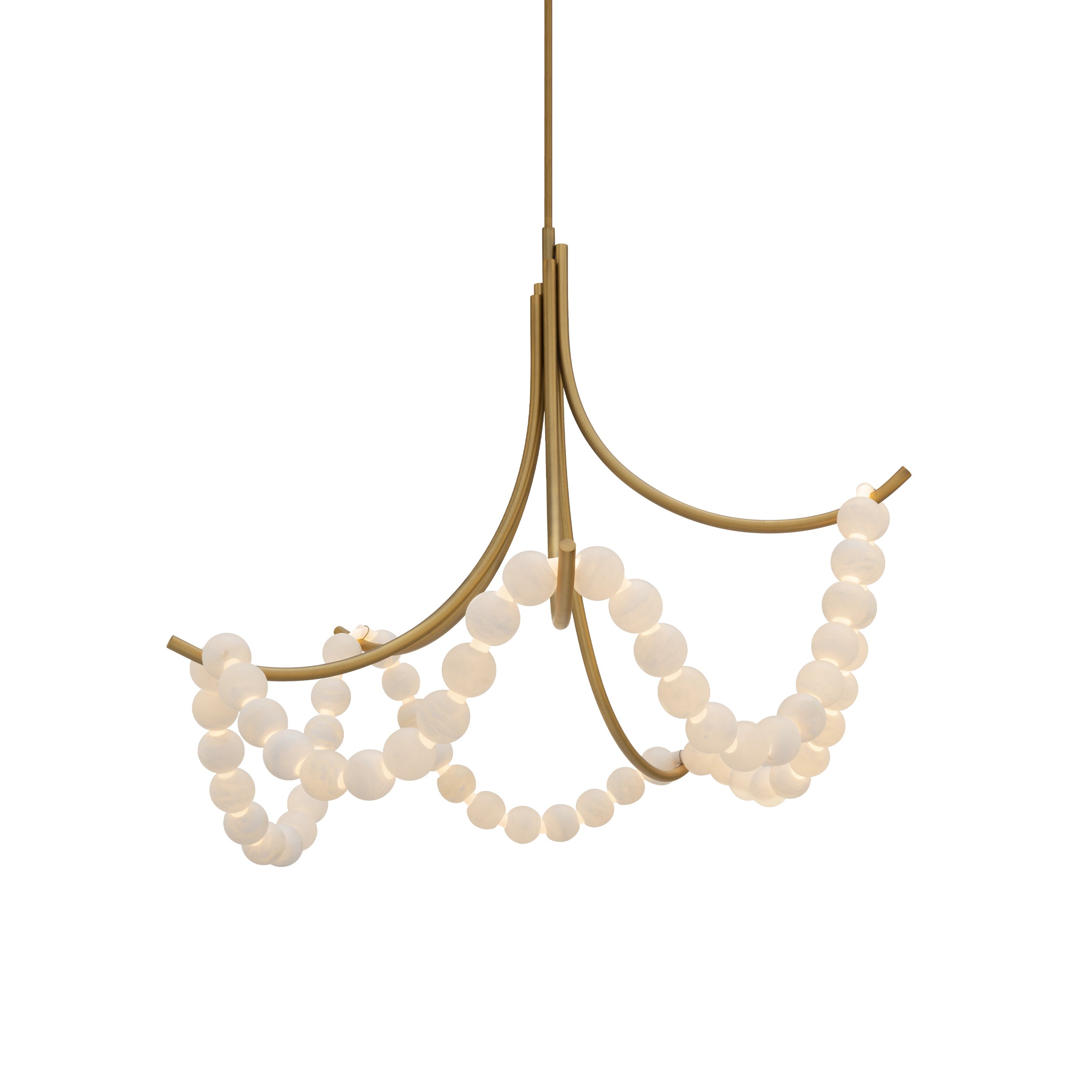 Zavenarae Premium Nordic Art Nickel Alabaster Chandelier - Lamp Copper