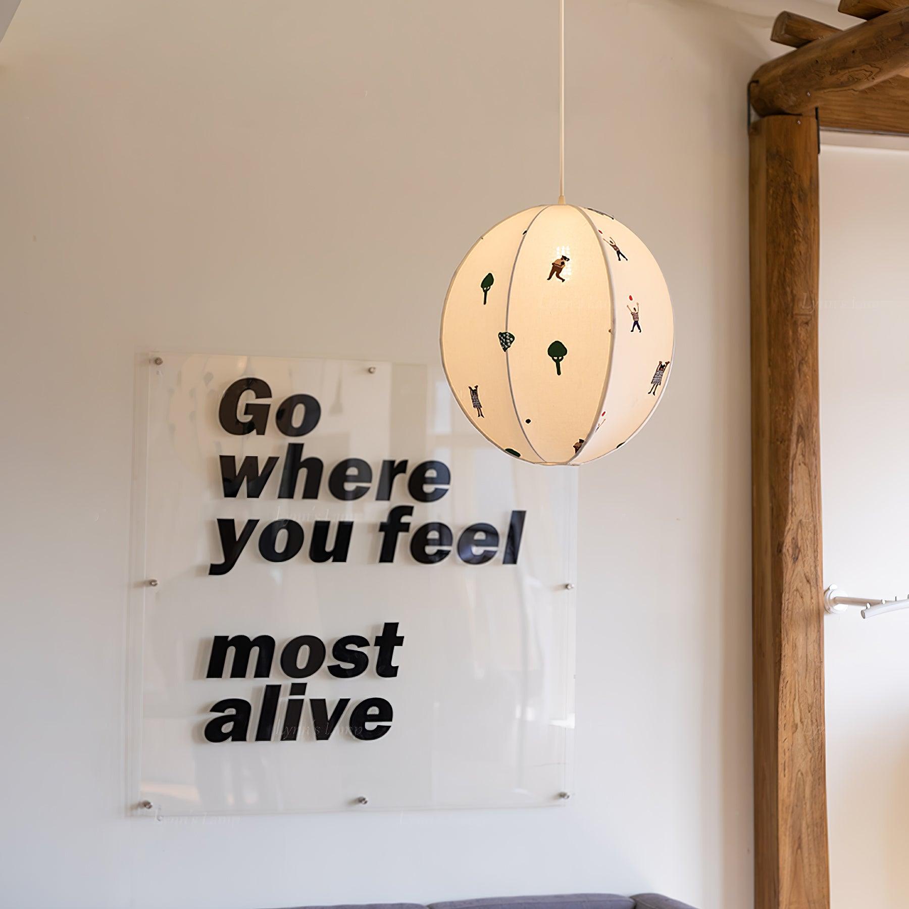 Park Embroidered Textile Pendant Lamp - Letslighting