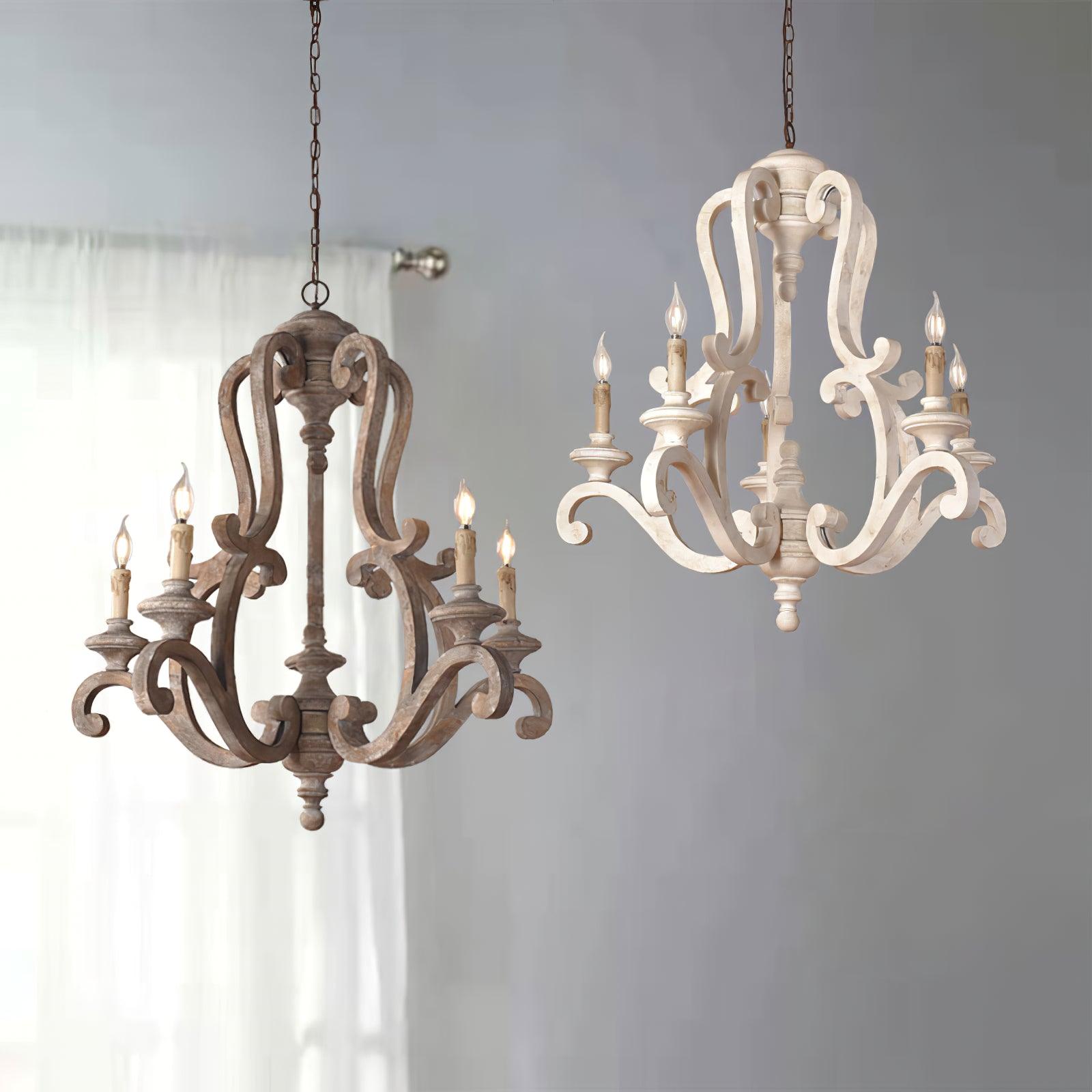 Parrotuncle Wooden Candle Chandelier - Letslighting