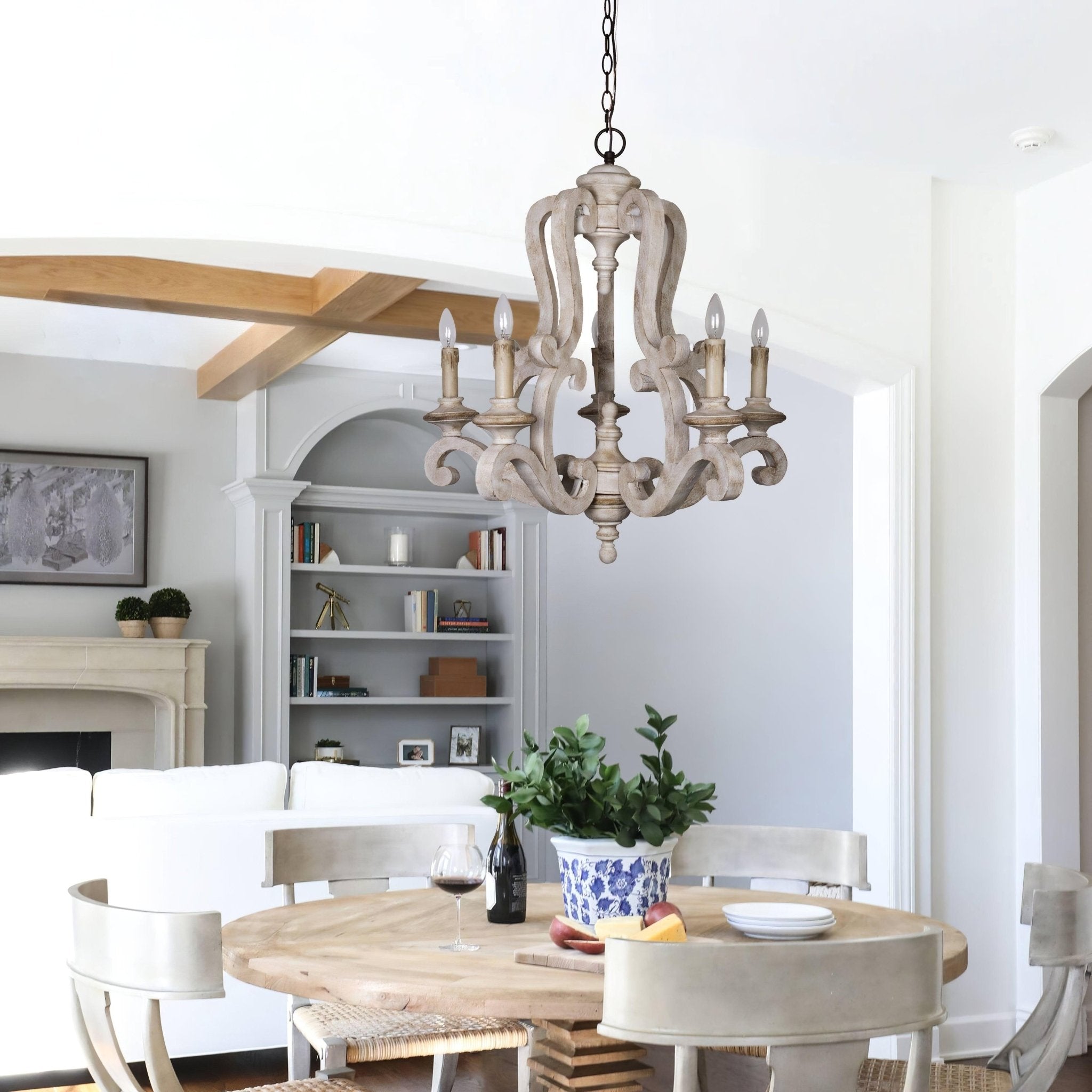 Parrotuncle Wooden Candle Chandelier - Letslighting