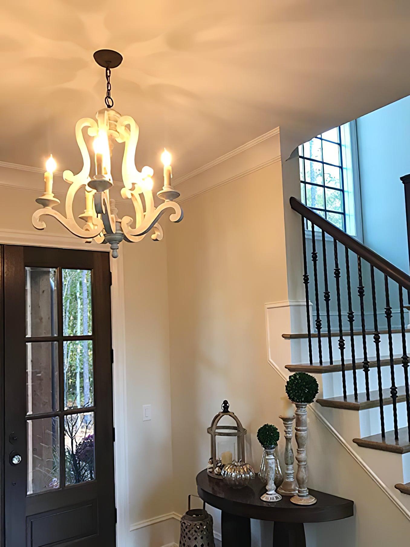 Parrotuncle Wooden Candle Chandelier - Letslighting