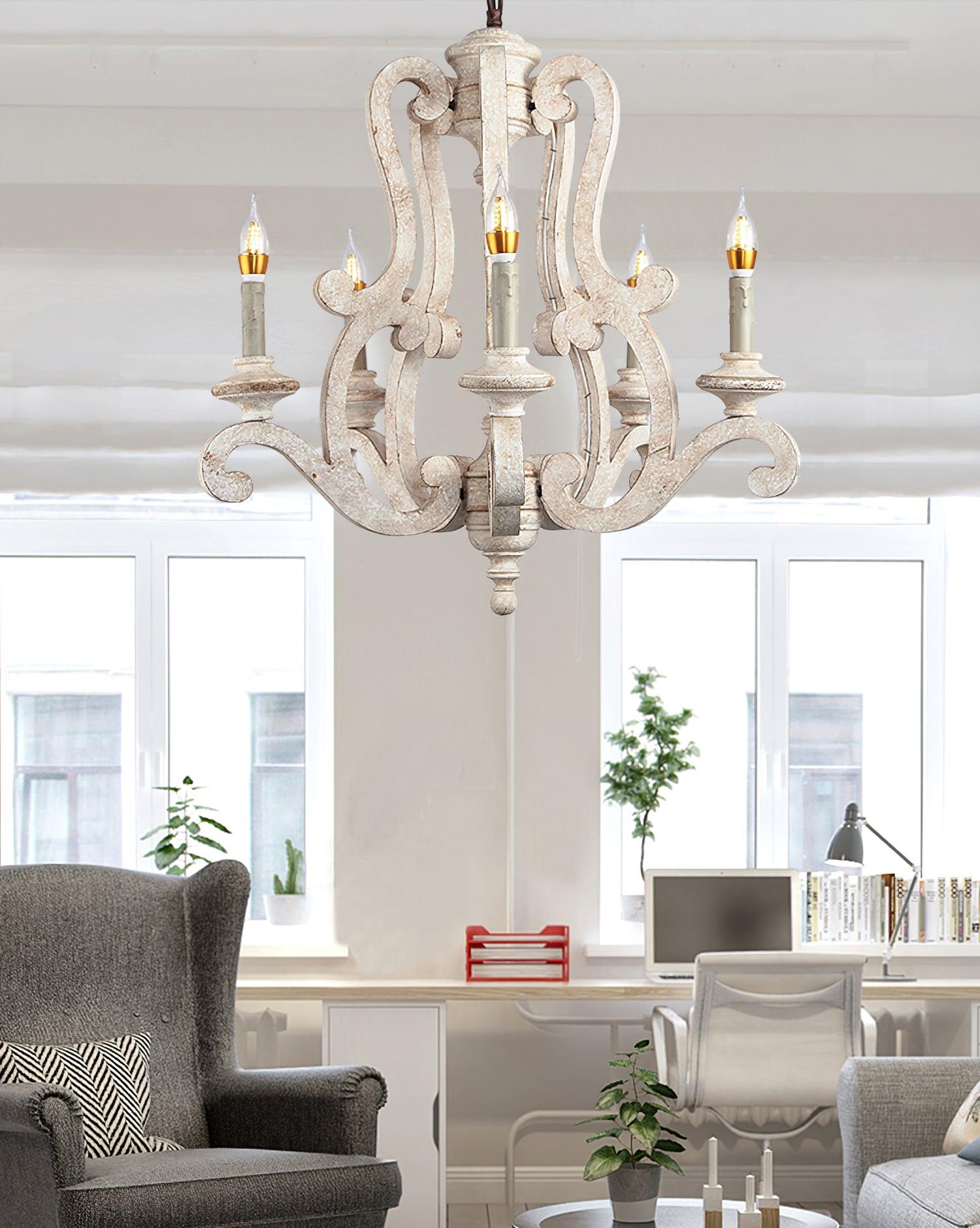 Parrotuncle Wooden Candle Chandelier - Letslighting