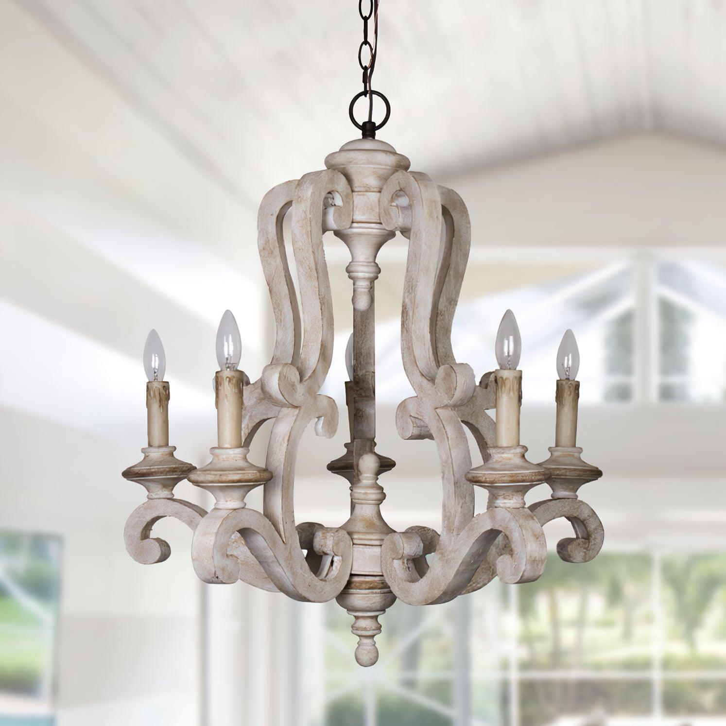 Parrotuncle Wooden Candle Chandelier - Letslighting