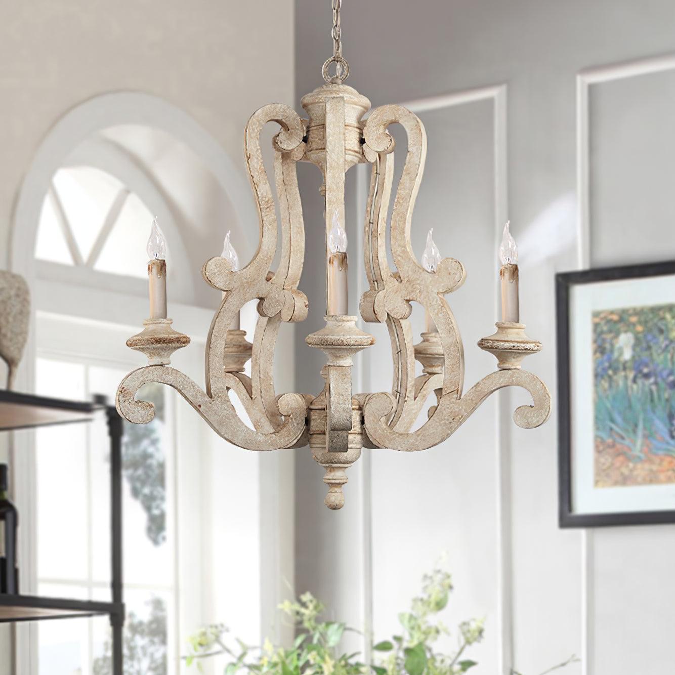 Parrotuncle Wooden Candle Chandelier - Letslighting