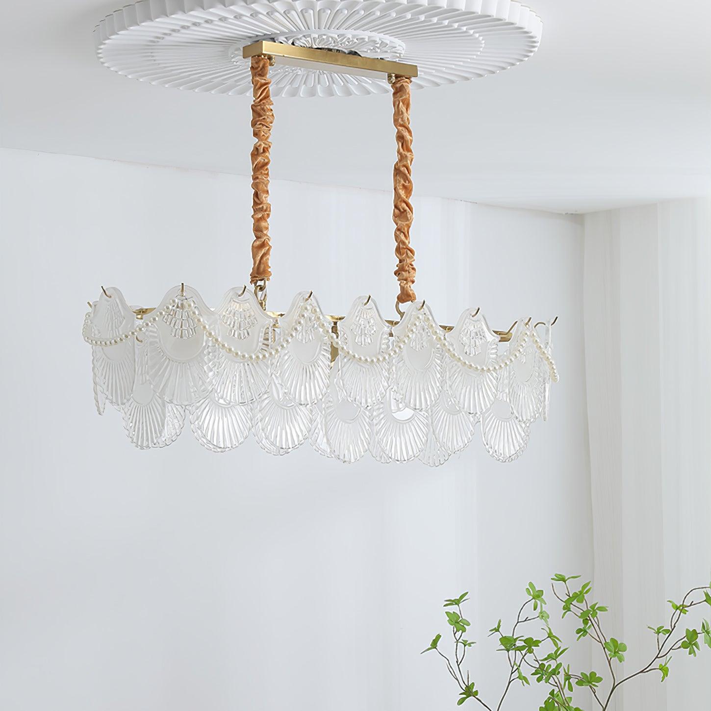 Pearl Glass Shell Chandelier - Letslighting