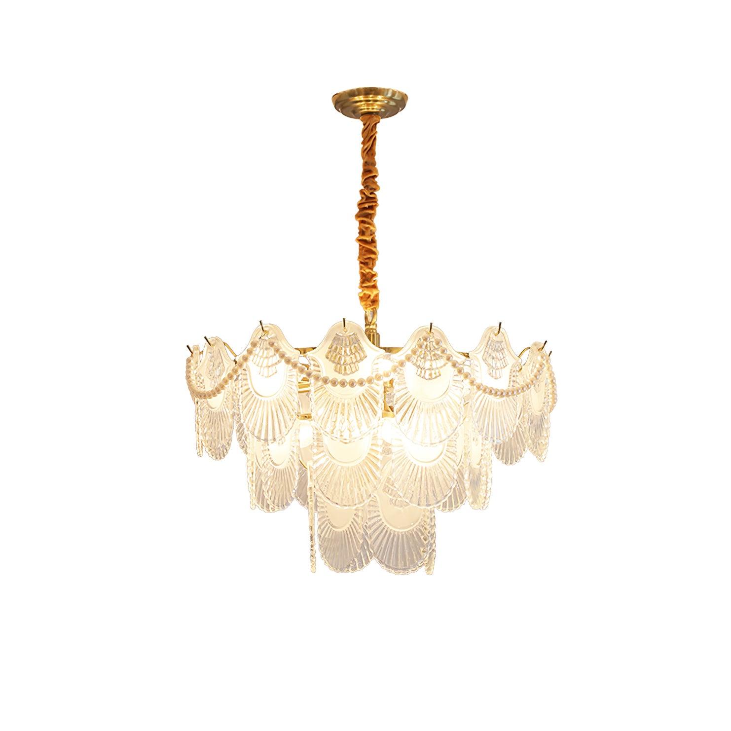 Pearl Glass Shell Chandelier - Letslighting