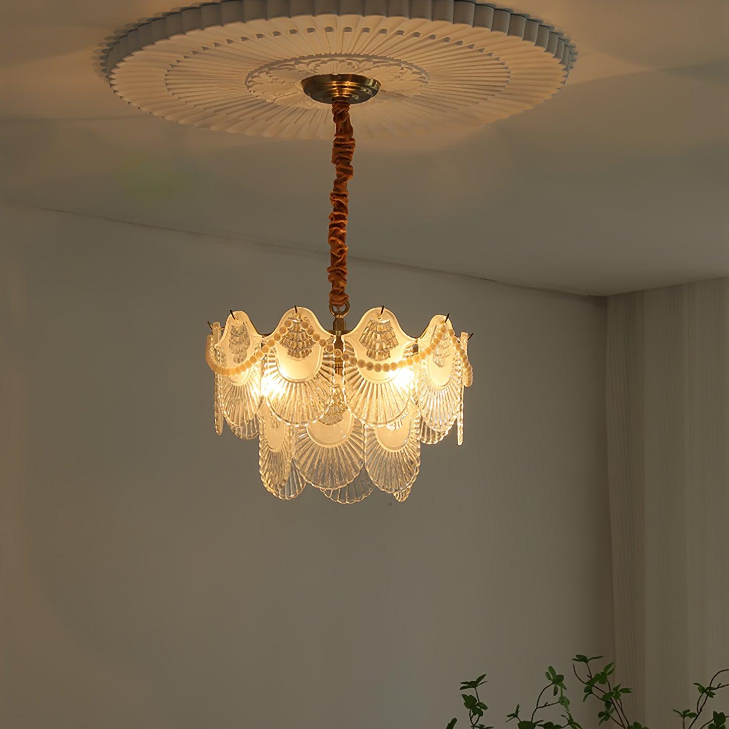 Pearl Glass Shell Chandelier - Letslighting