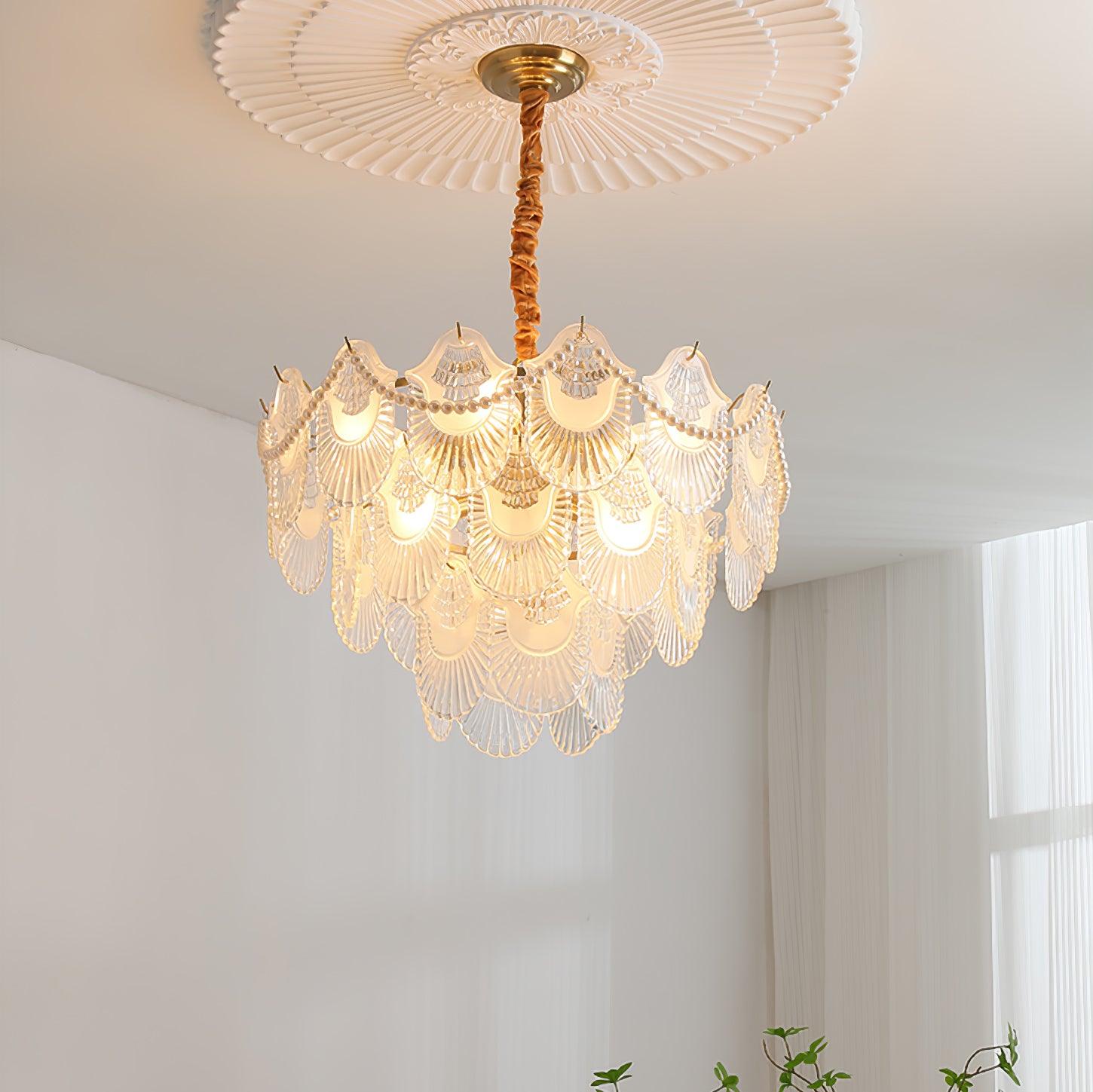 Pearl Glass Shell Chandelier - Letslighting