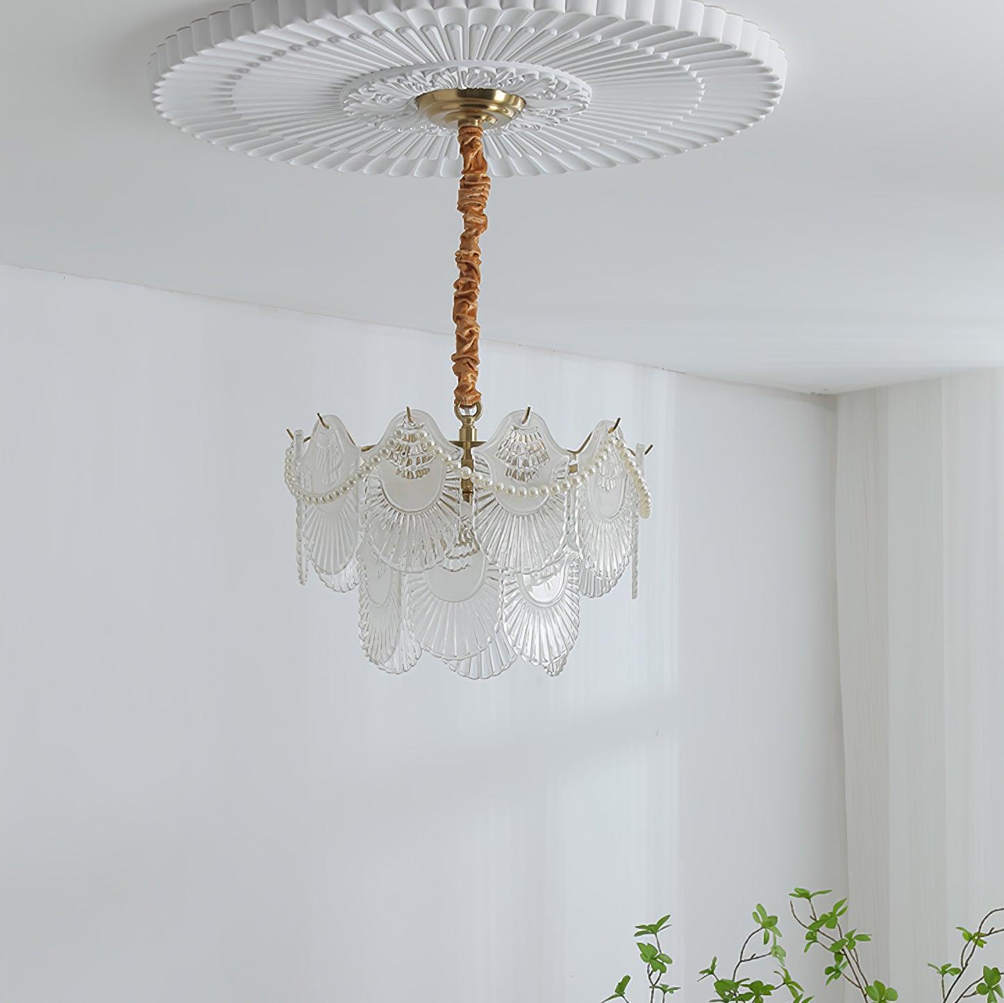 Pearl Glass Shell Chandelier - Letslighting