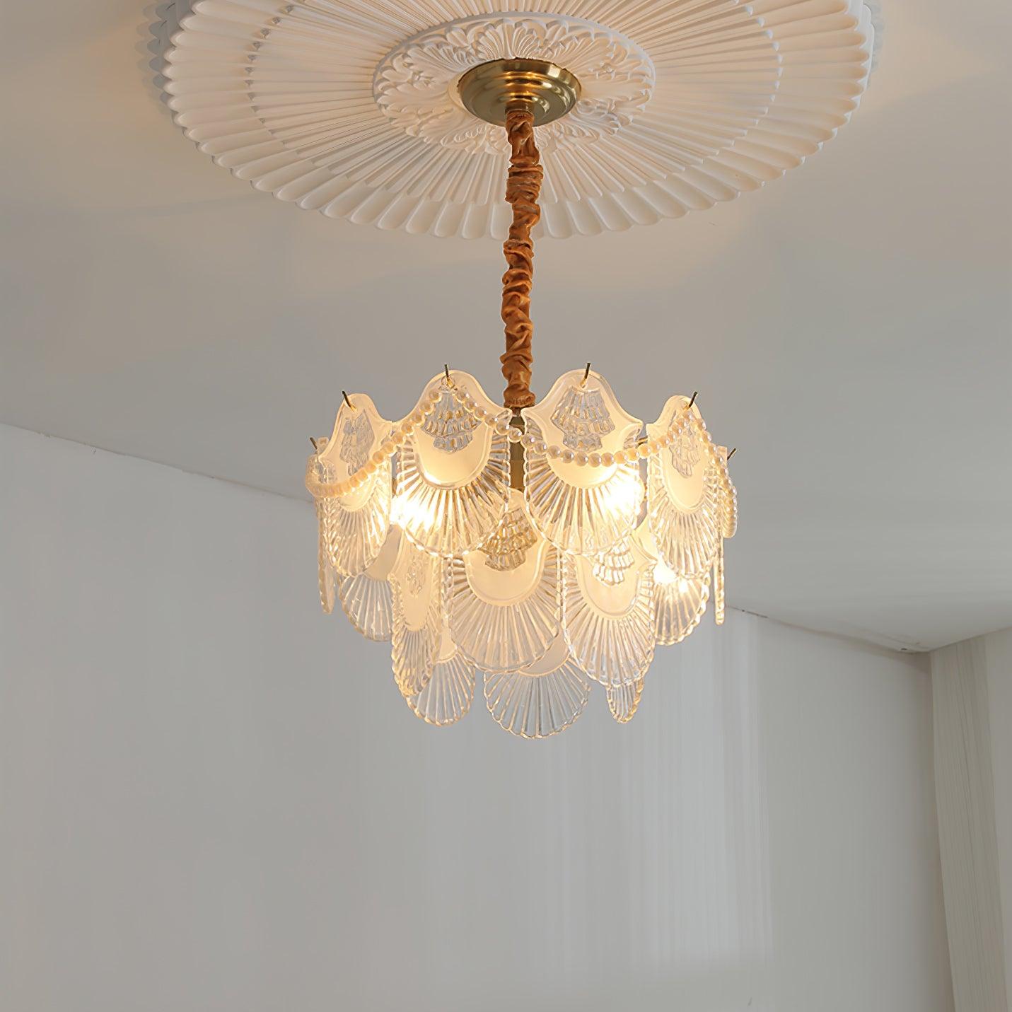 Pearl Glass Shell Chandelier - Letslighting