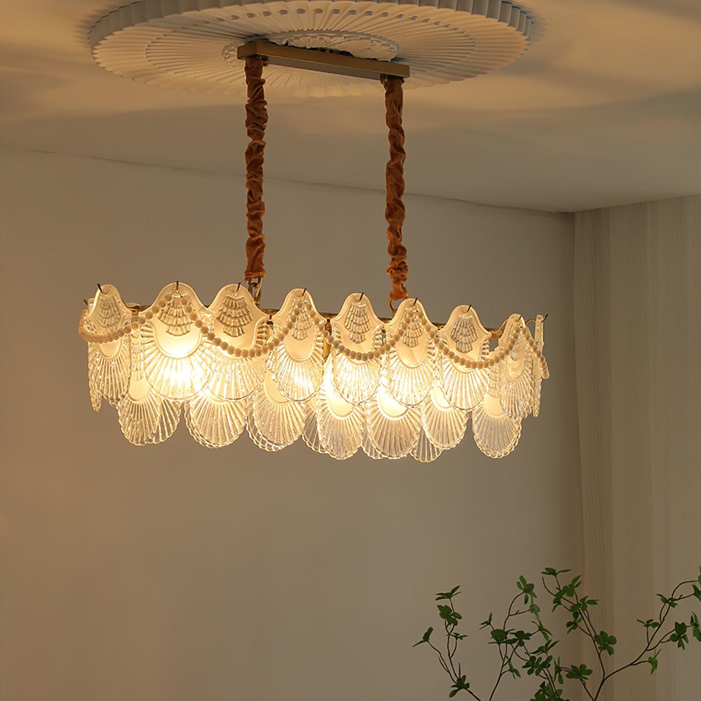 Pearl Glass Shell Chandelier - Letslighting