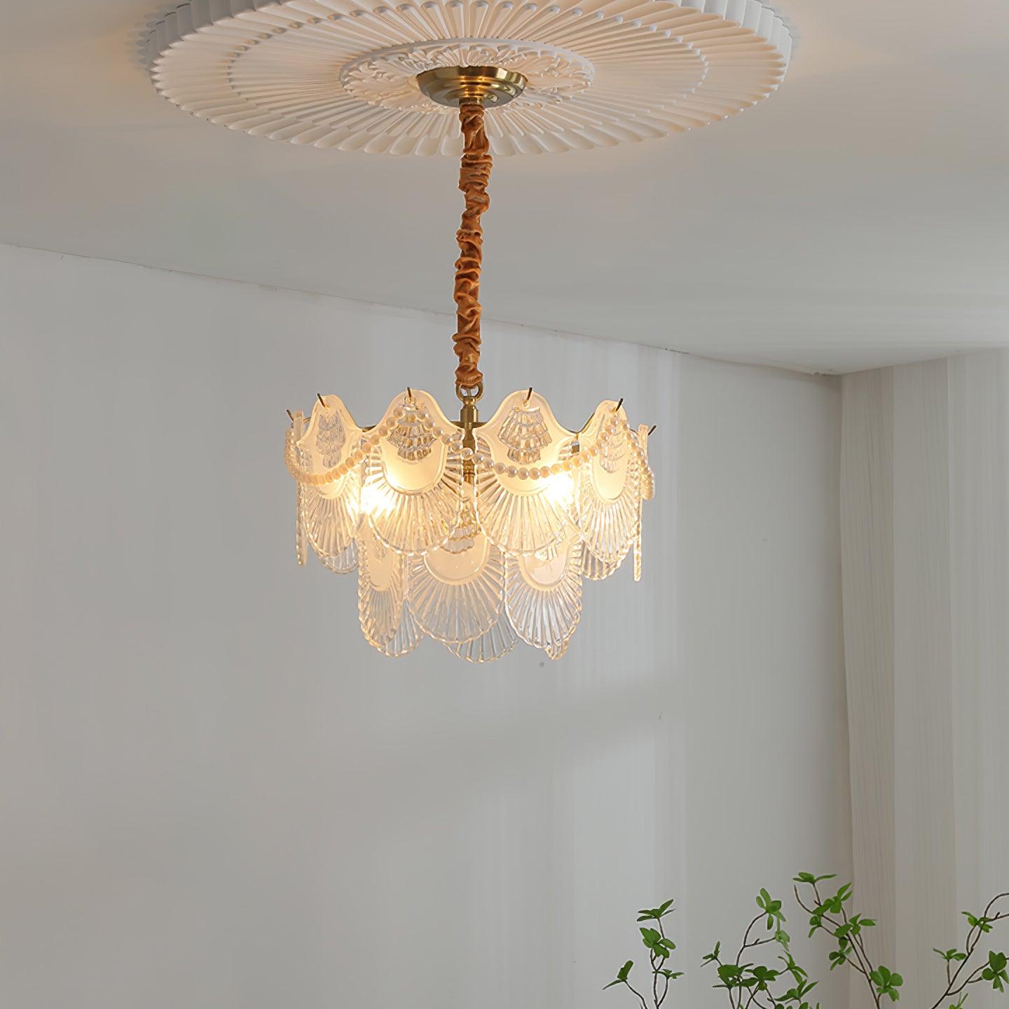 Pearl Glass Shell Chandelier - Letslighting